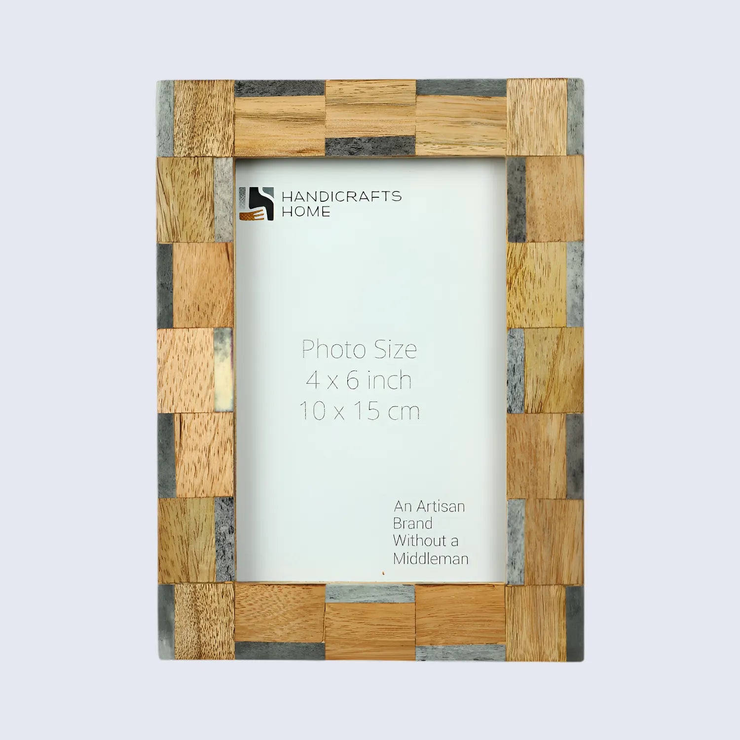 Stonewood Grey Brown Picture Frame Bone Inlay- 4x7 & 5x7