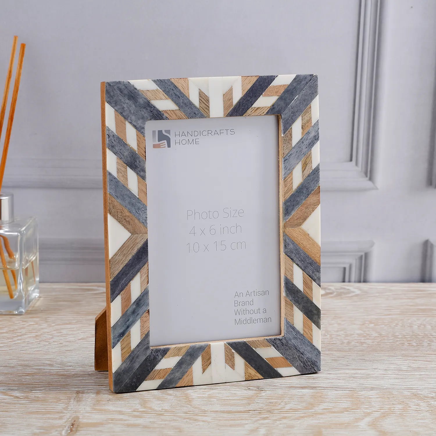 Photo Picture Frame Hypno Ash Collection Grey & White in 4x6 & 5x7