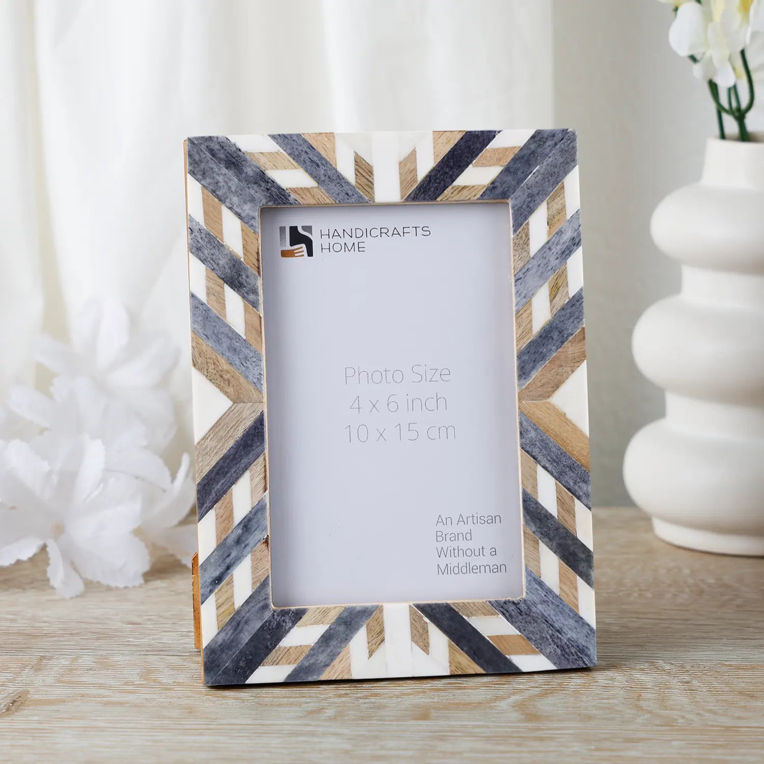 Photo Picture Frame Hypno Ash Collection Grey & White in 4x6 & 5x7