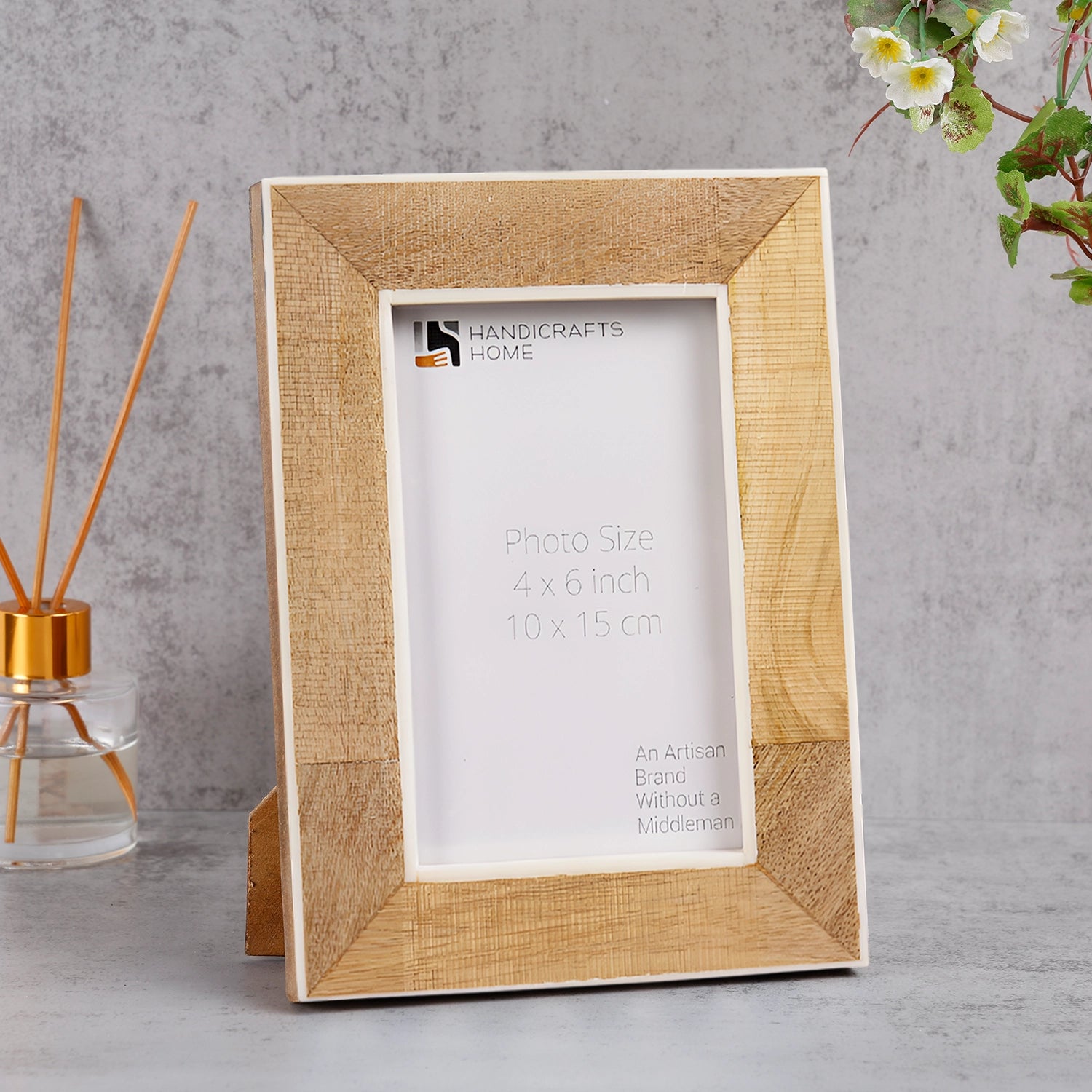 Wood & Bone inlay Natural Wooden Picture Frame