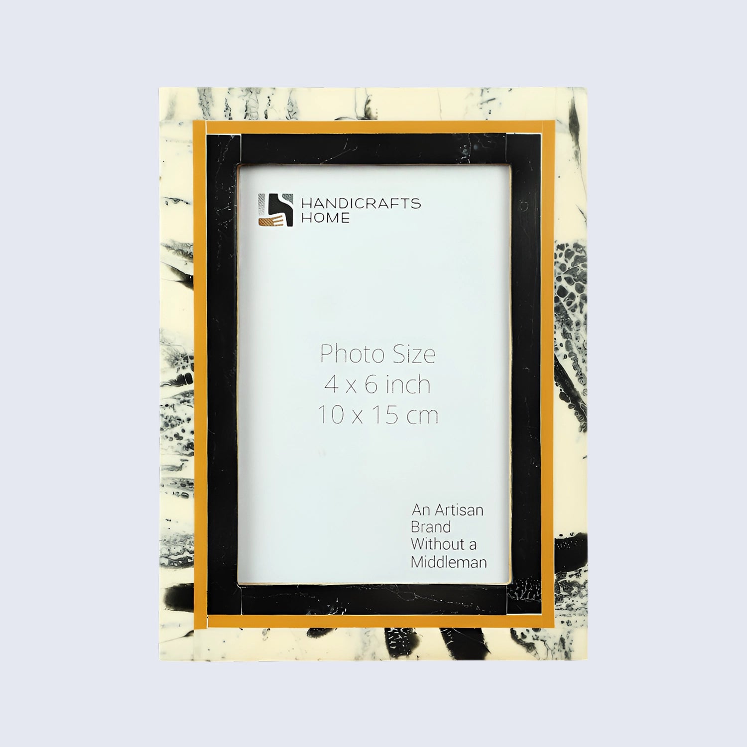 Black Abstract Ink Resin Inlay Picture Frame in 4x6 & 5x7