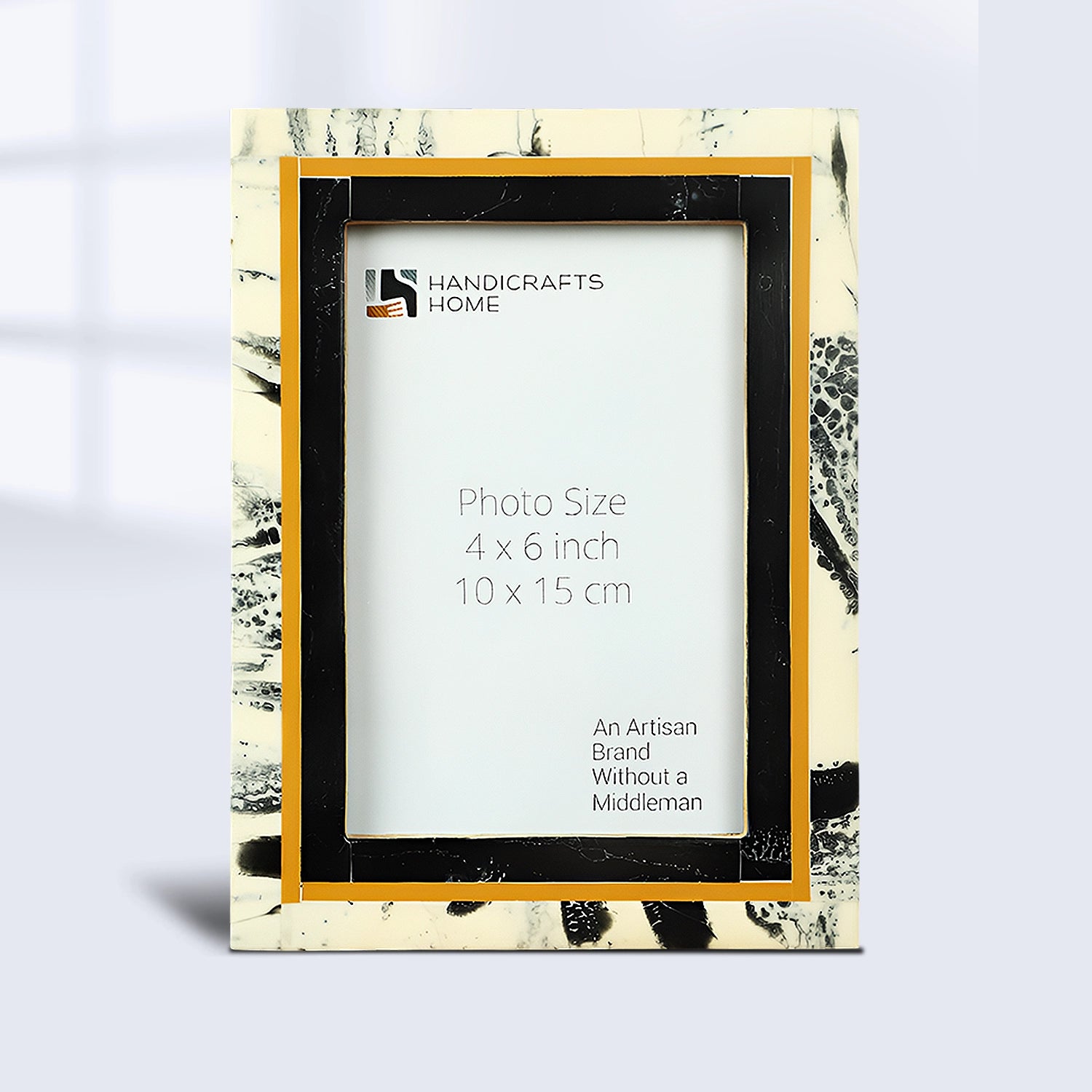 Picture Frames Abstract Ink Art Collection Resin Inlay - Black, 4x6 & 5x7