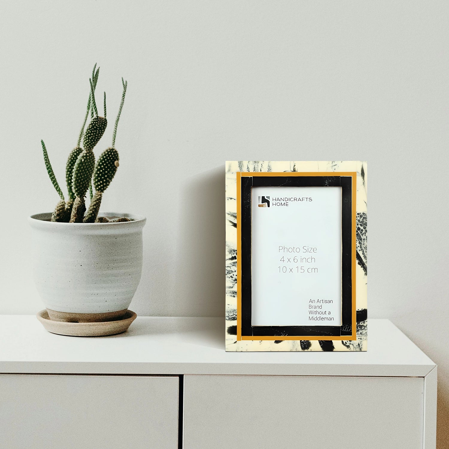 Black Abstract Ink Resin Inlay Picture Frame in 4x6 & 5x7