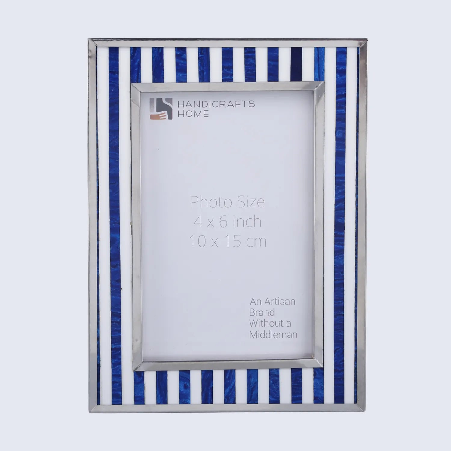Picture Frame 4x6 Camelot Knight Resin Stainless border Blue & White
