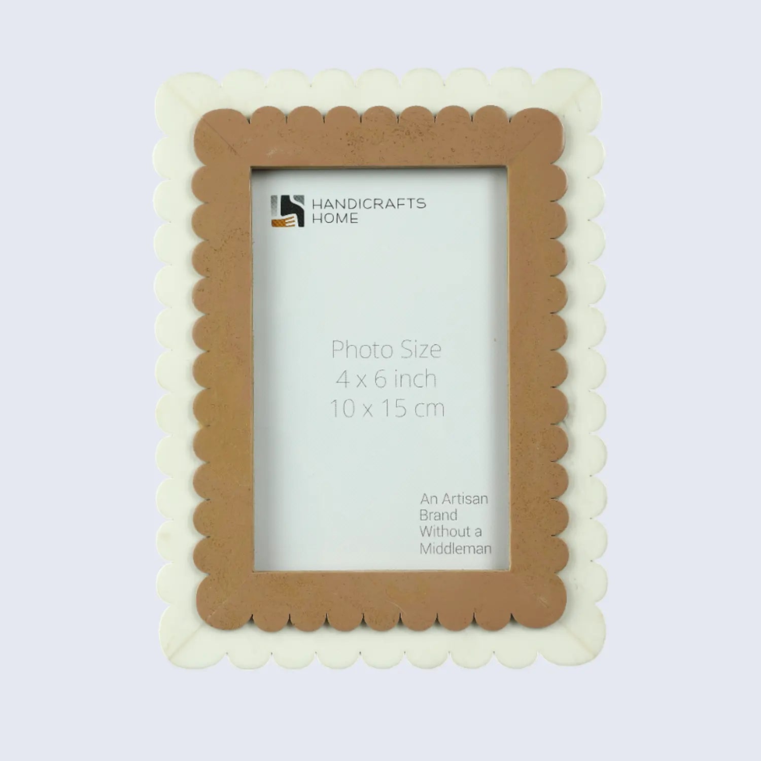 Petal Scallop Pattern Picture Frame Brown & White - 4x6 & 5x7