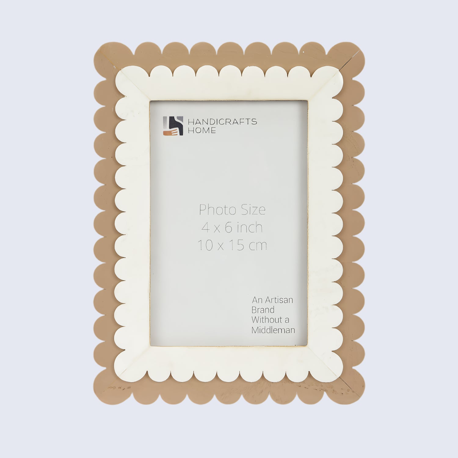Petal Scallop Pattern Picture Frame White & Brown - 4x6 & 5x7