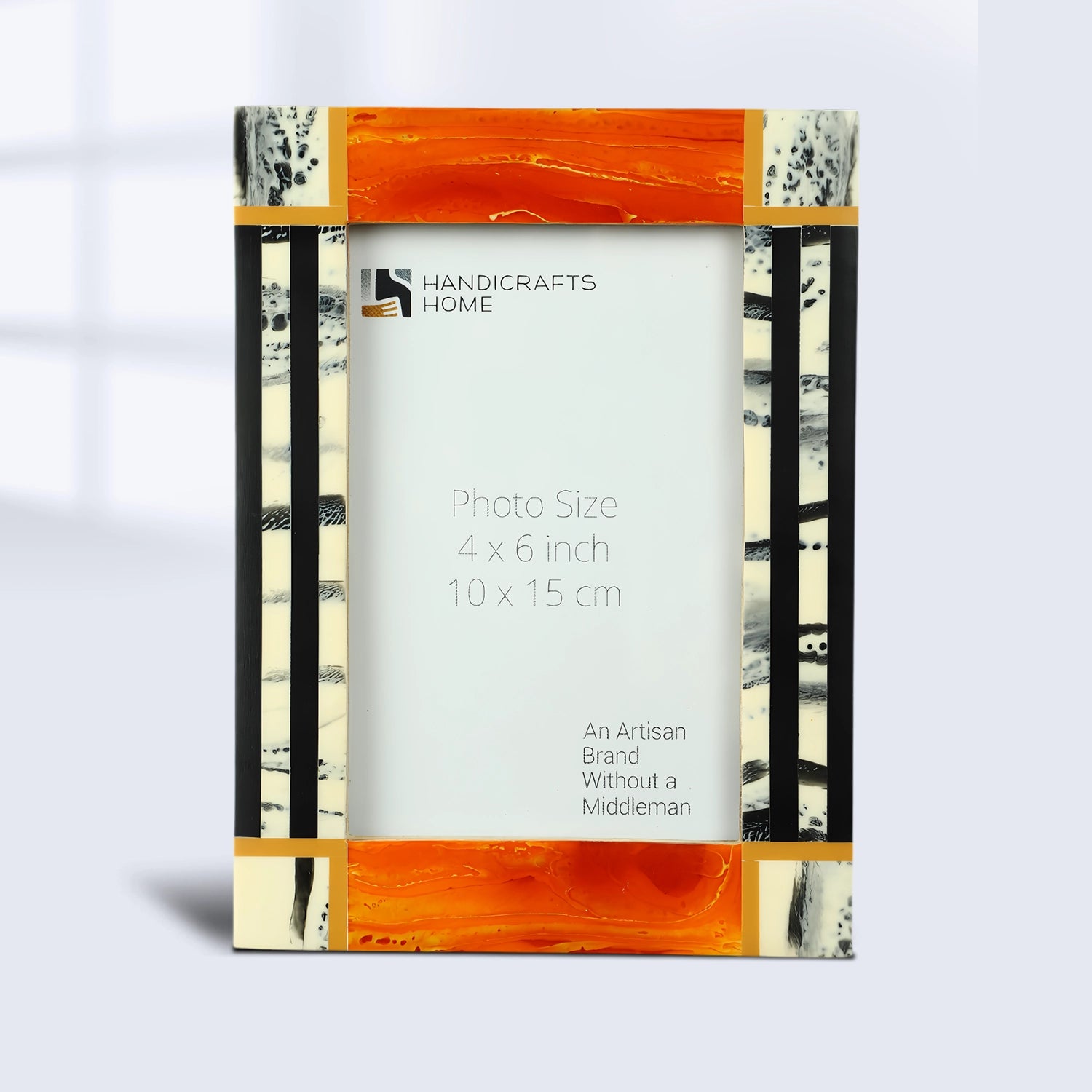 Picture Frame Abstract Ink Collection Resin Inlay Orange – 4x6 & 5x7"