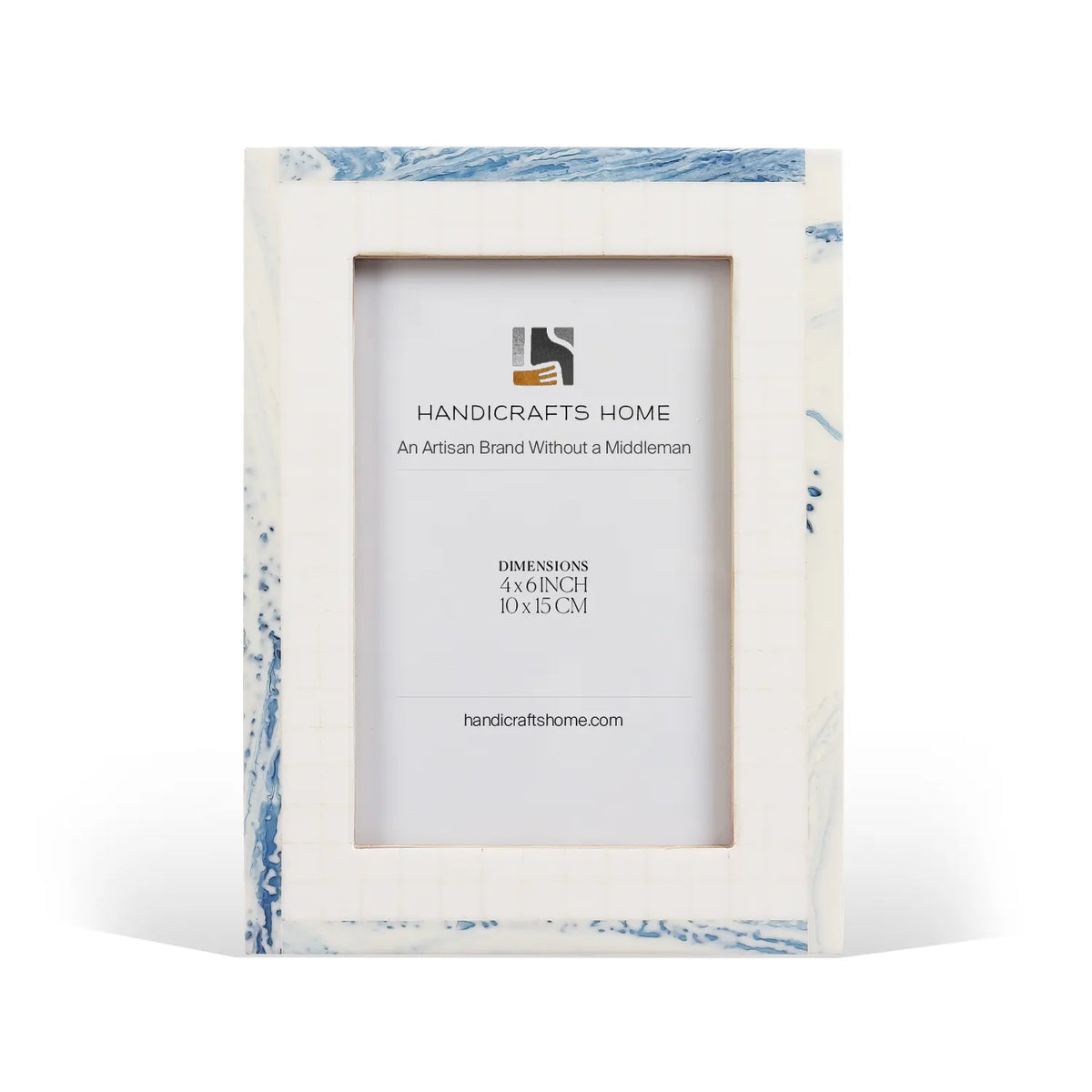 Picture Frame Cosmo Collection Resin Inlay - White & Blue, 4x6, 5x7