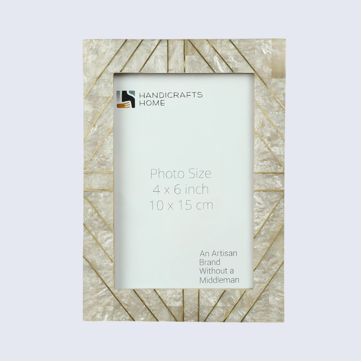 Brasselin Resin Inlay & Brass Crown Grey Picture Frame 4x6 & 5x7