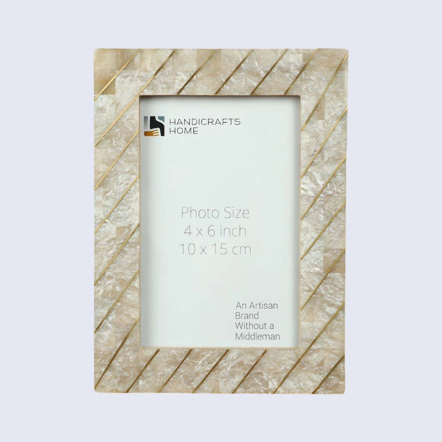 Brasselin Resin Inlay & Brass Grey Picture Frame 4x6 & 5x7