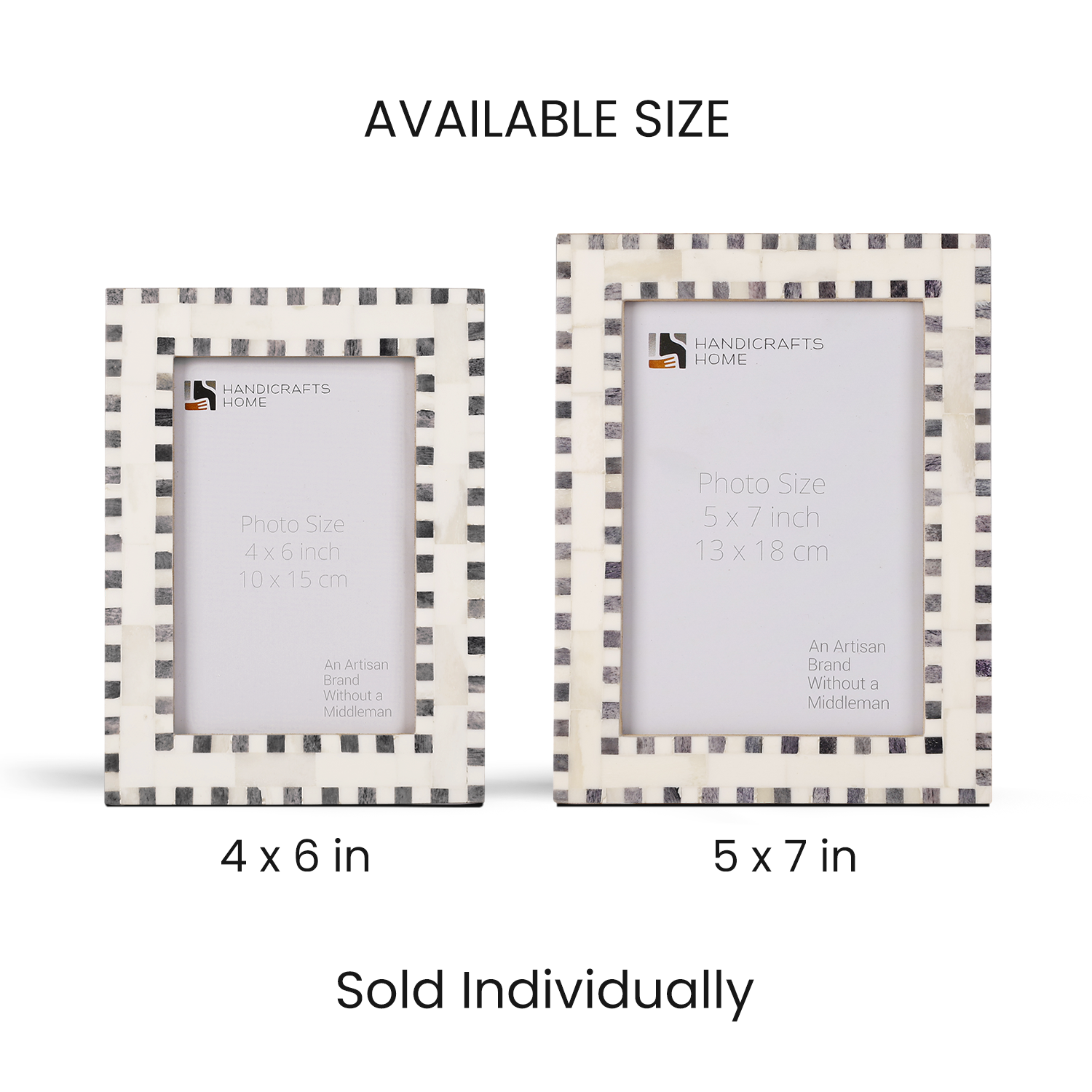 Grey White Bone Inlay Picture Photo Frame size 4x6 & 5x7