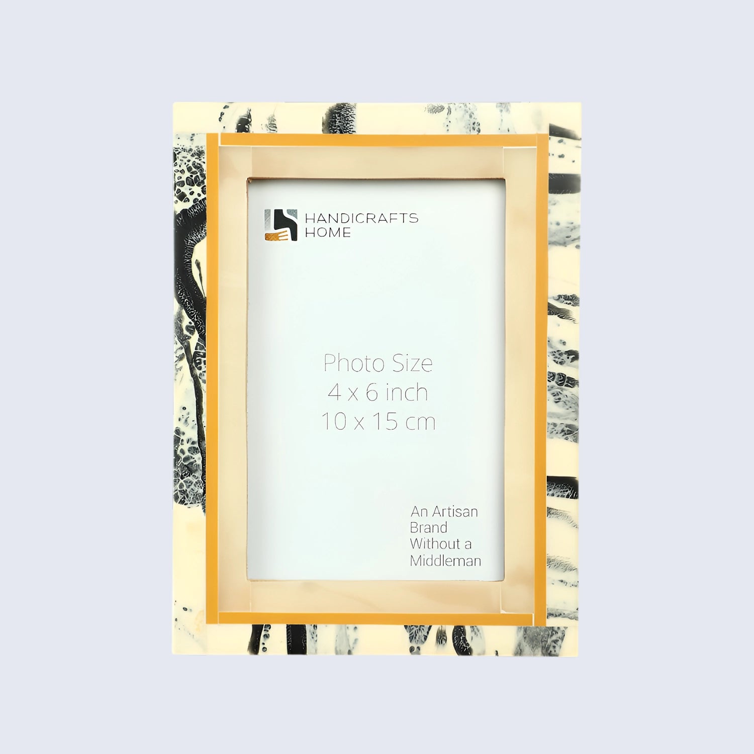 Ivory Abstract Ink Resin Inlay Picture Frame in 4x6 & 5x7