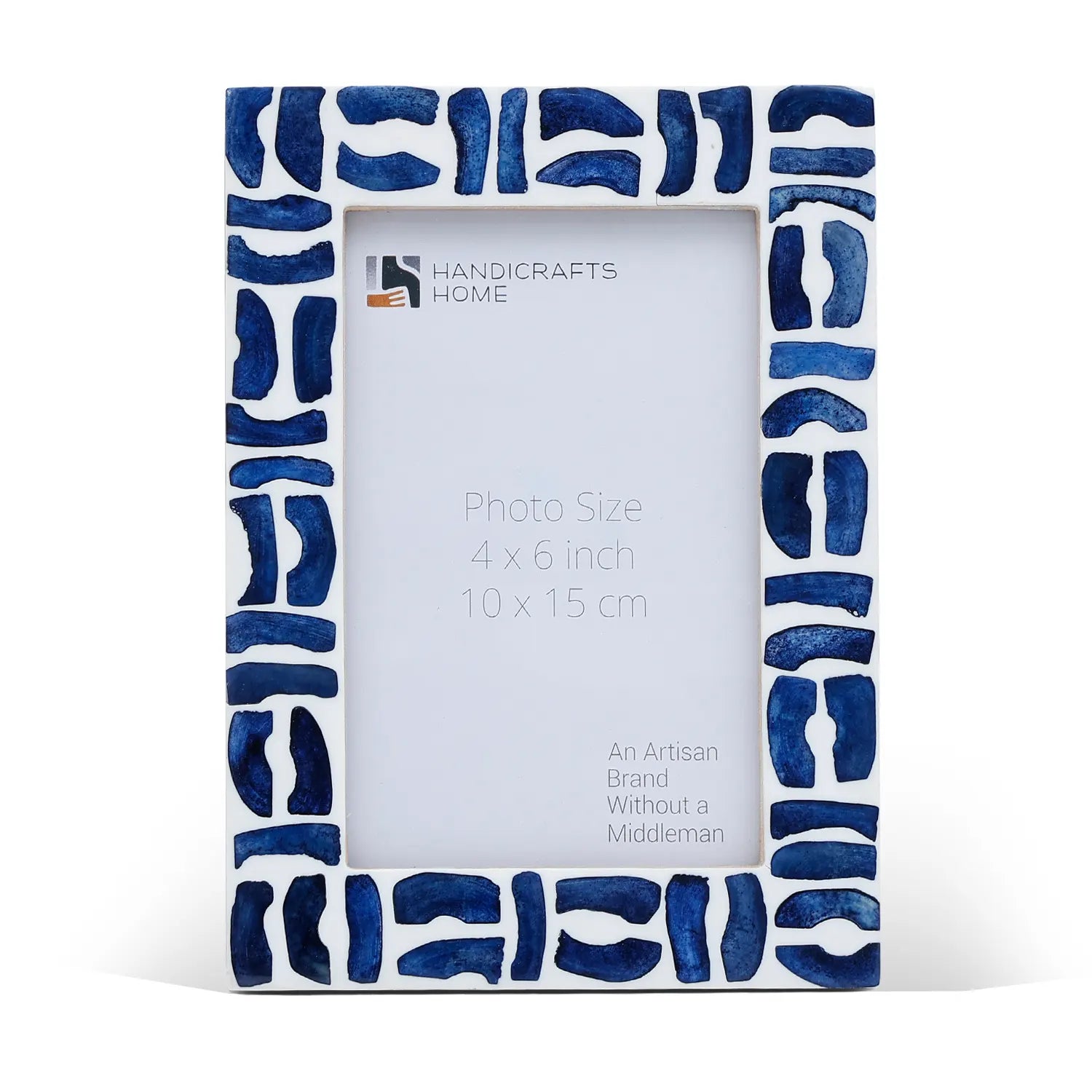Blue White Mosaic Bone, Resin Inlay Picture Frames, 4 Sizes