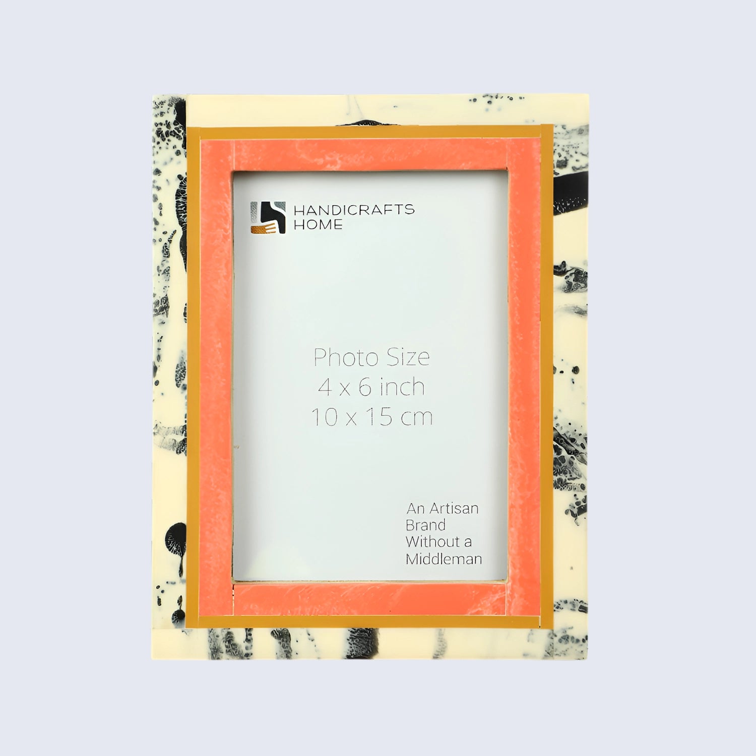 Peach Abstract Ink Resin Inlay Picture Frame in 4x6 & 5x7