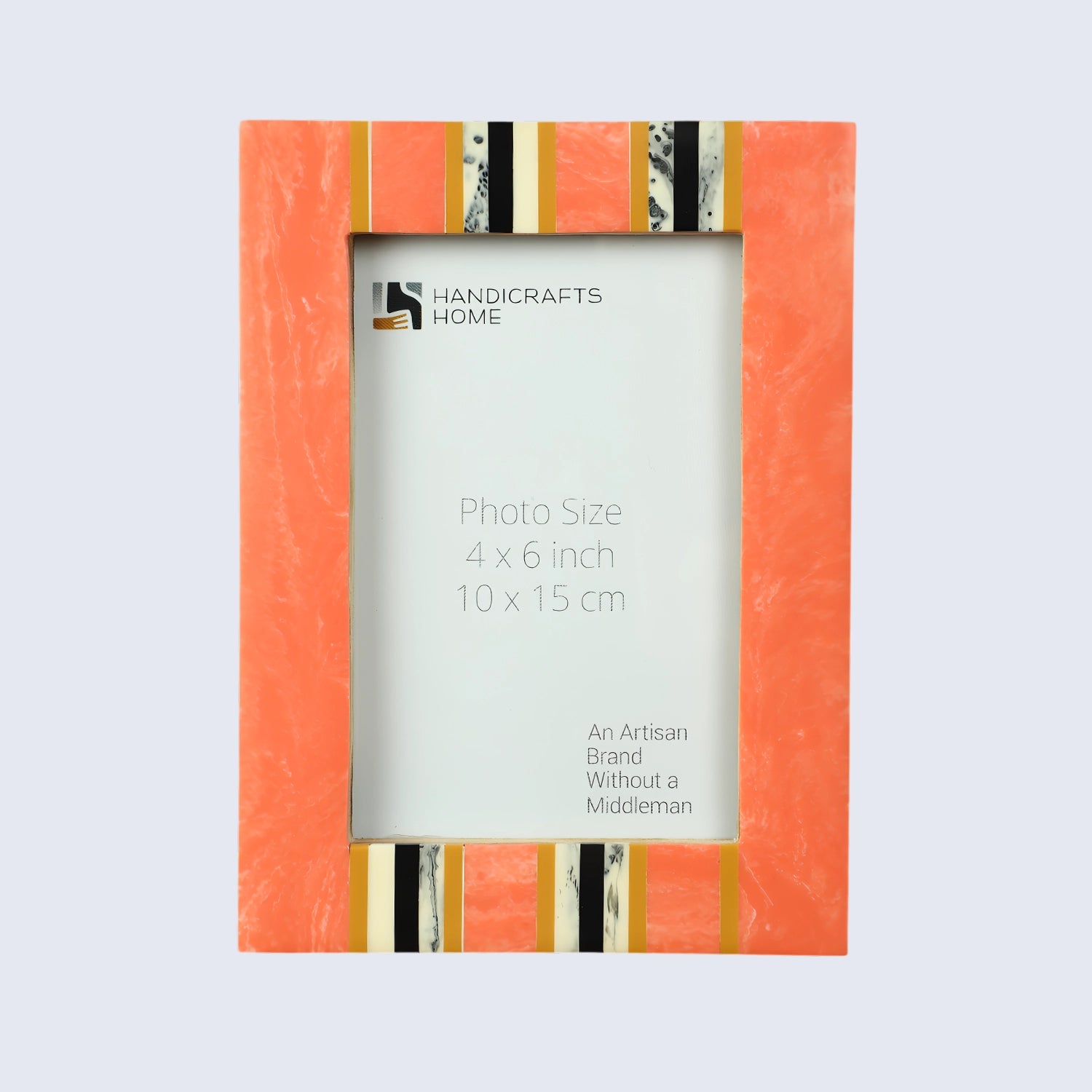 Peach Resin Inlay Picture Frame- Ink Marble Design in 4x6 & 5x7