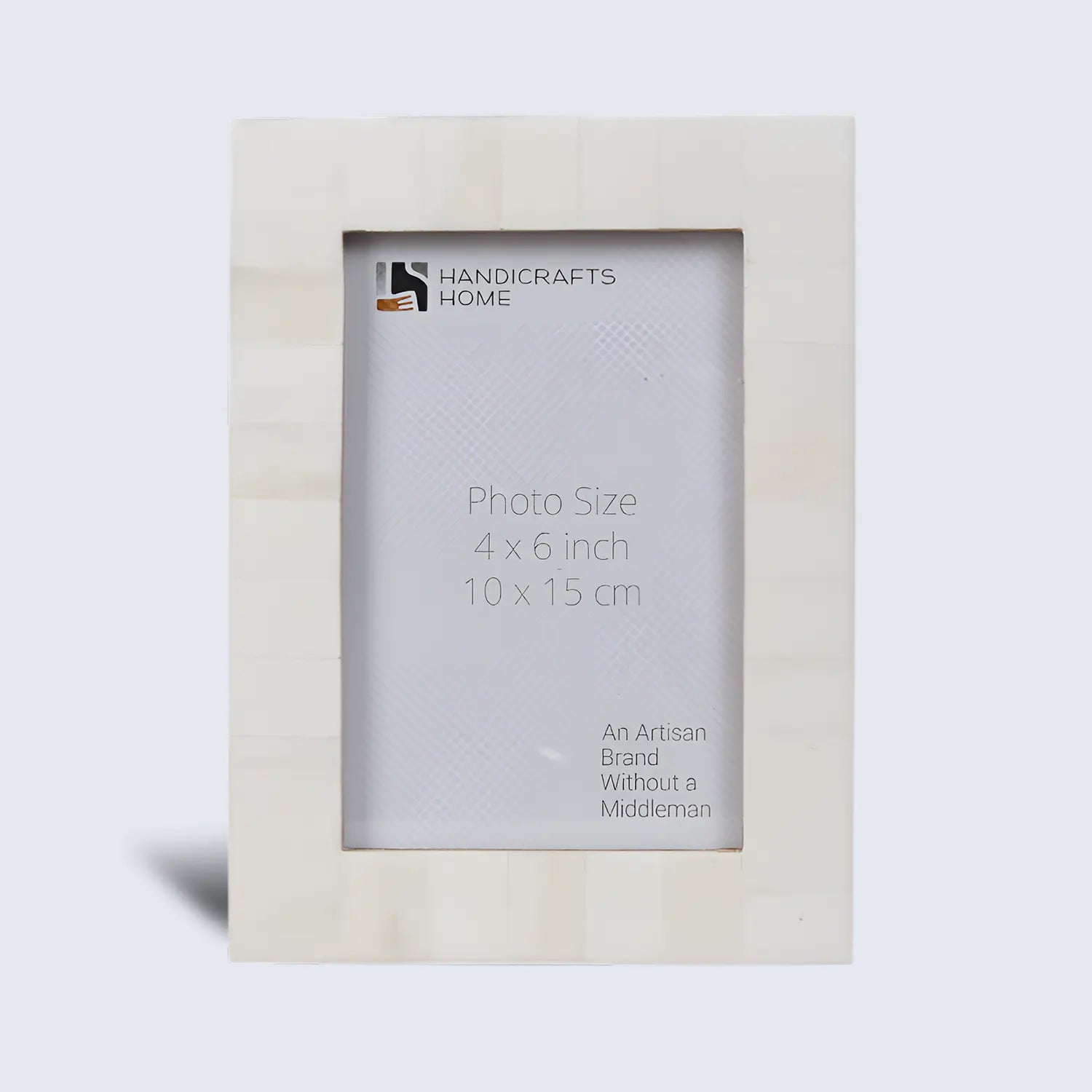 Classic Plain White Bone Inlay 4x6 Photo Frame