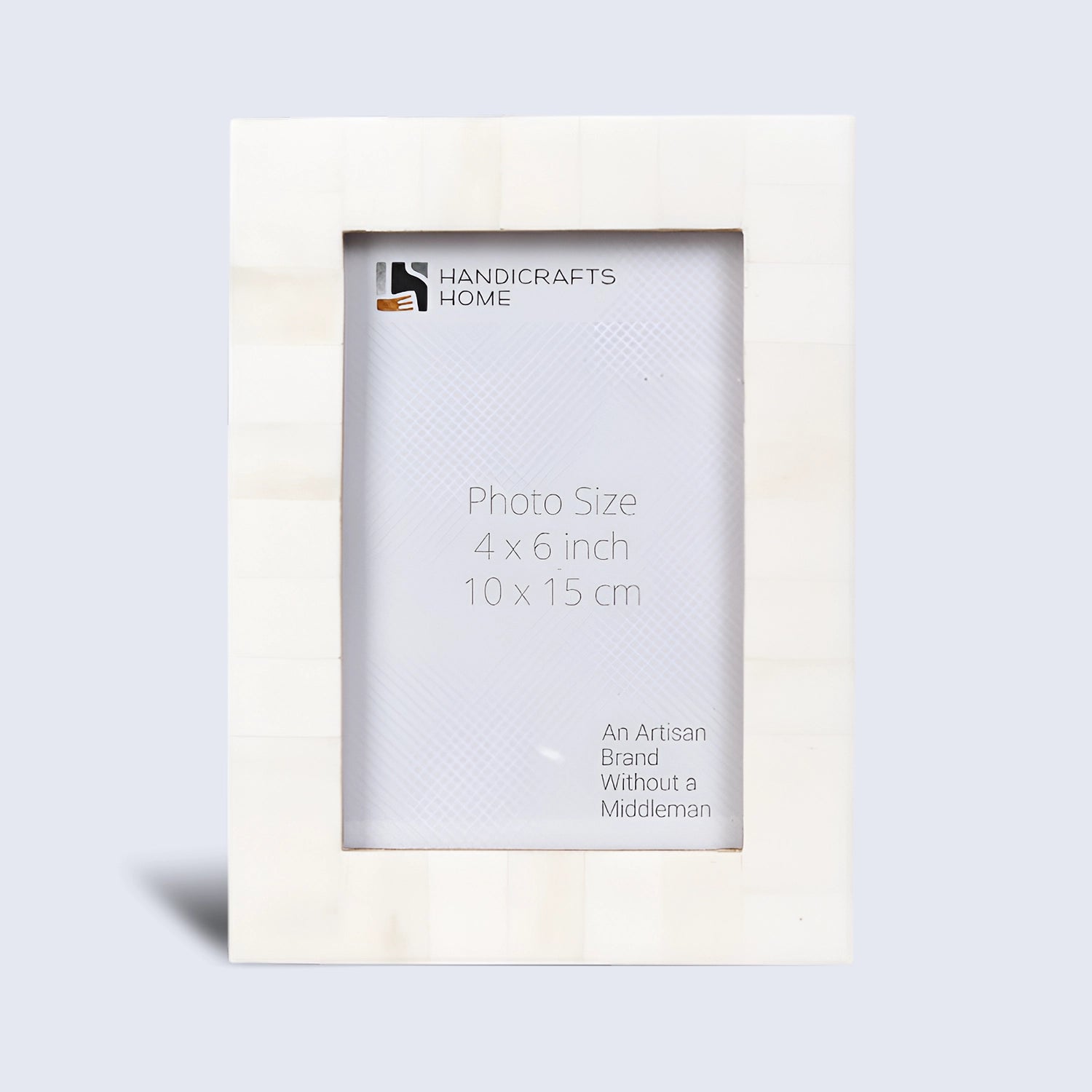 Classic Plain White Bone Inlay 4x6 Photo Frame