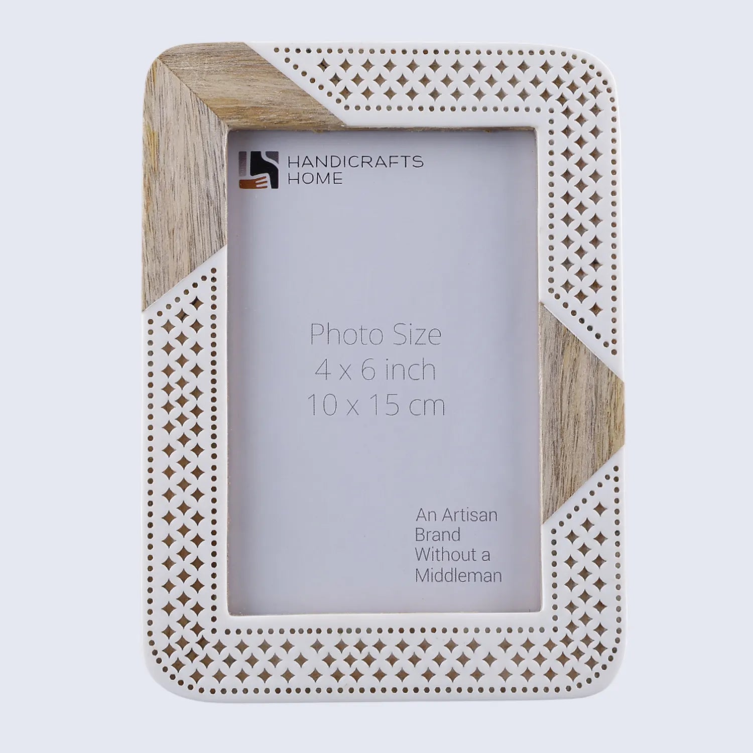 Resin and Wood Inlay Picture frame for Holiday Decor & Gifting - Beige , 4x6, 5x7