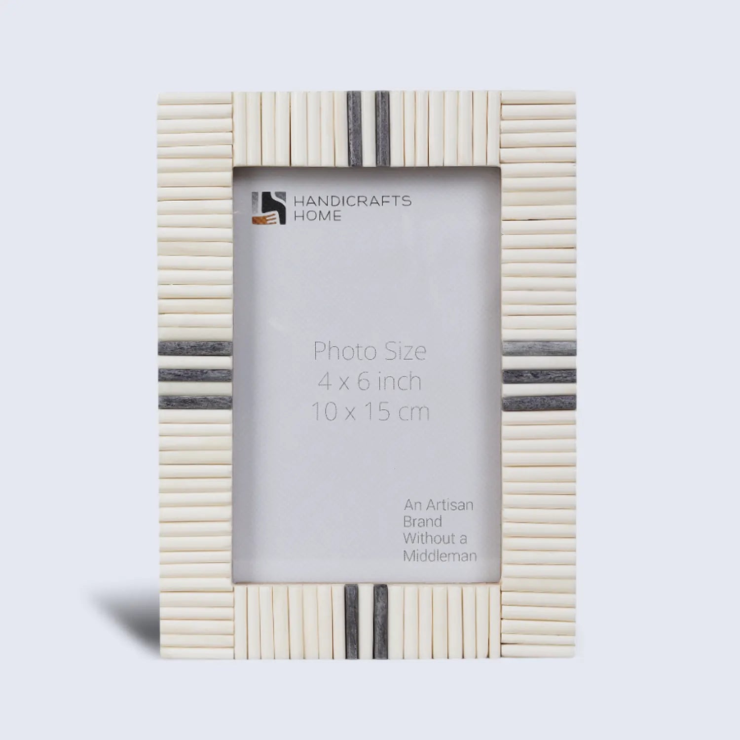 Grey & White Bone Inlay Picture Frame - 4x6 & 5x7