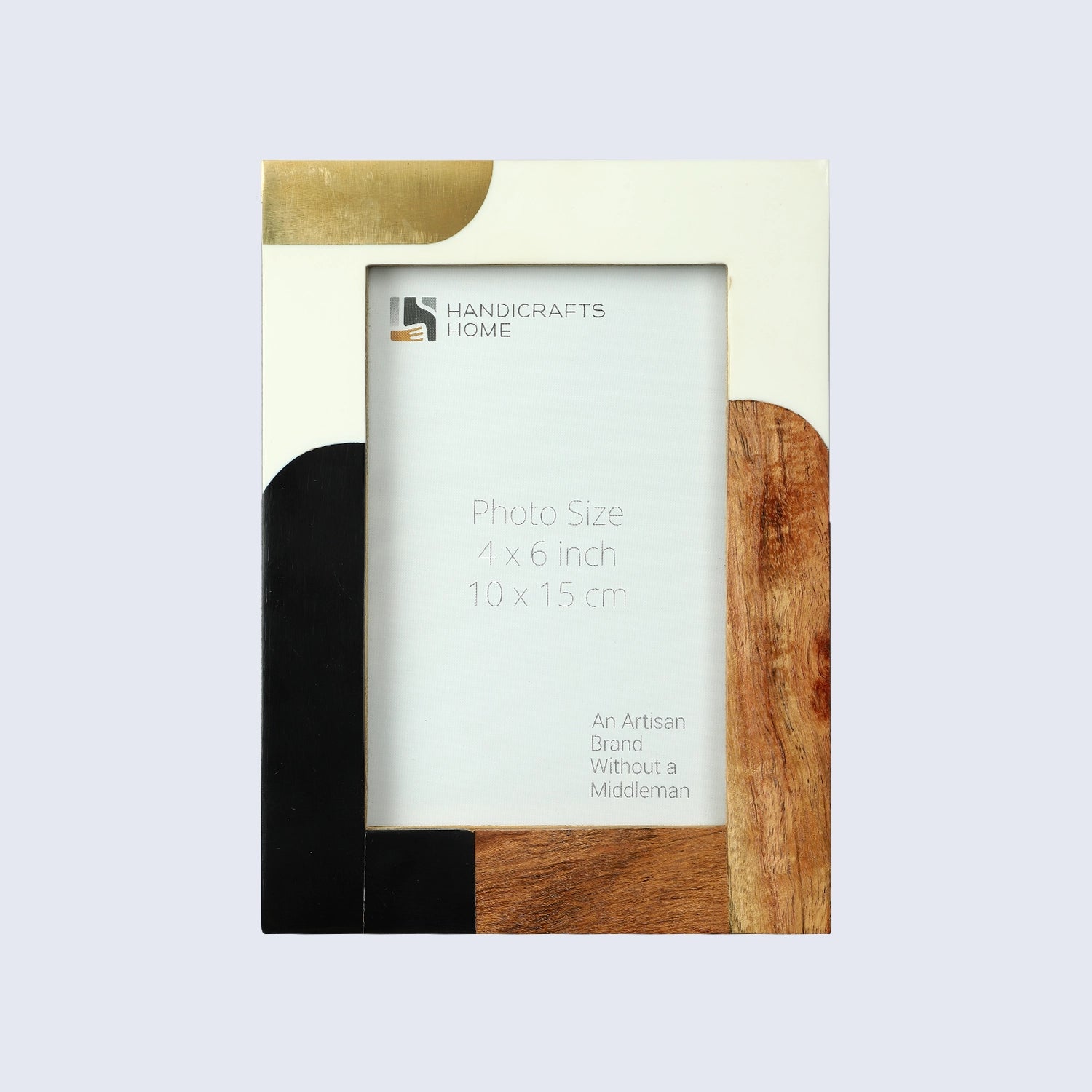 Abstract Block Picture Photo Frame-Wood & Resin Inlay in 4x6, 5x7