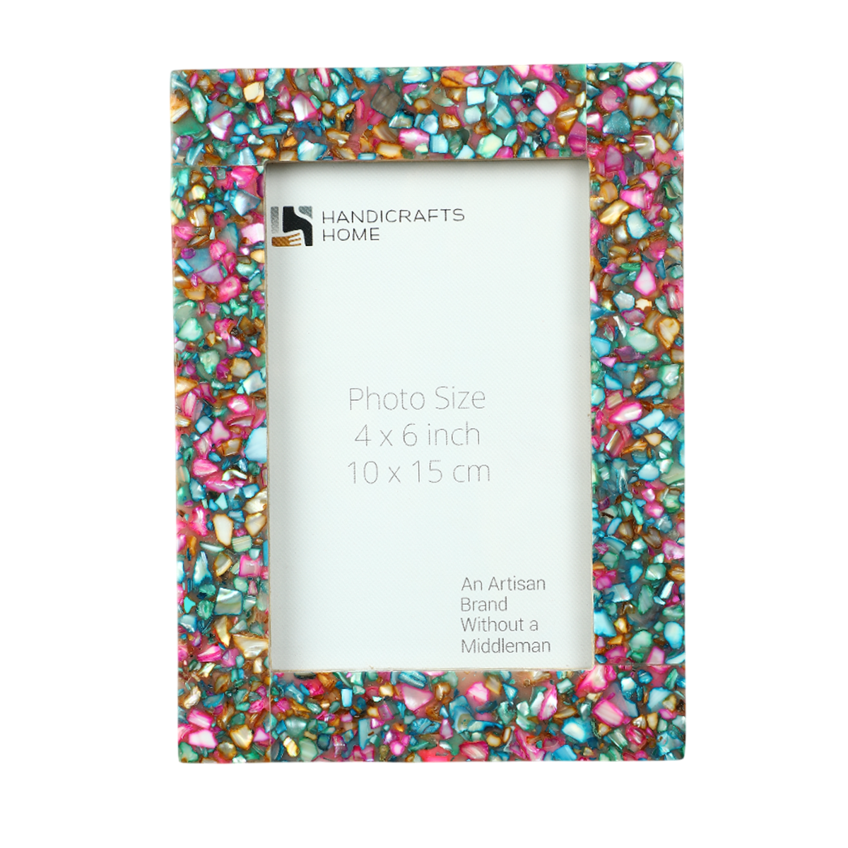 Pre Order Mother of Pearl & Resin Inlay Picture Frame | Crush Multi | Fits 4x6 Photos