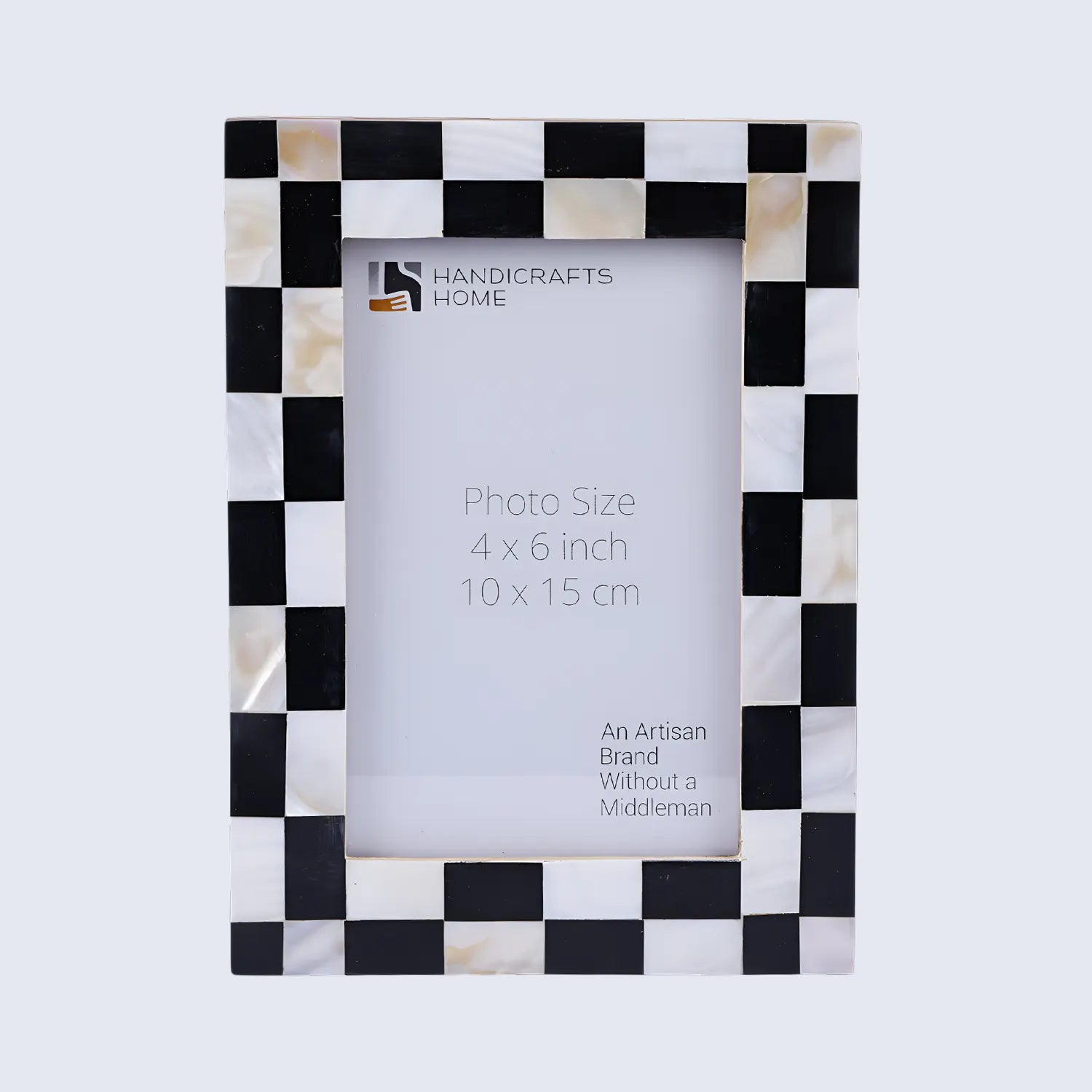 Checkerboard Photo Frame - White & Black, 4x6 & 5x7 Sizes