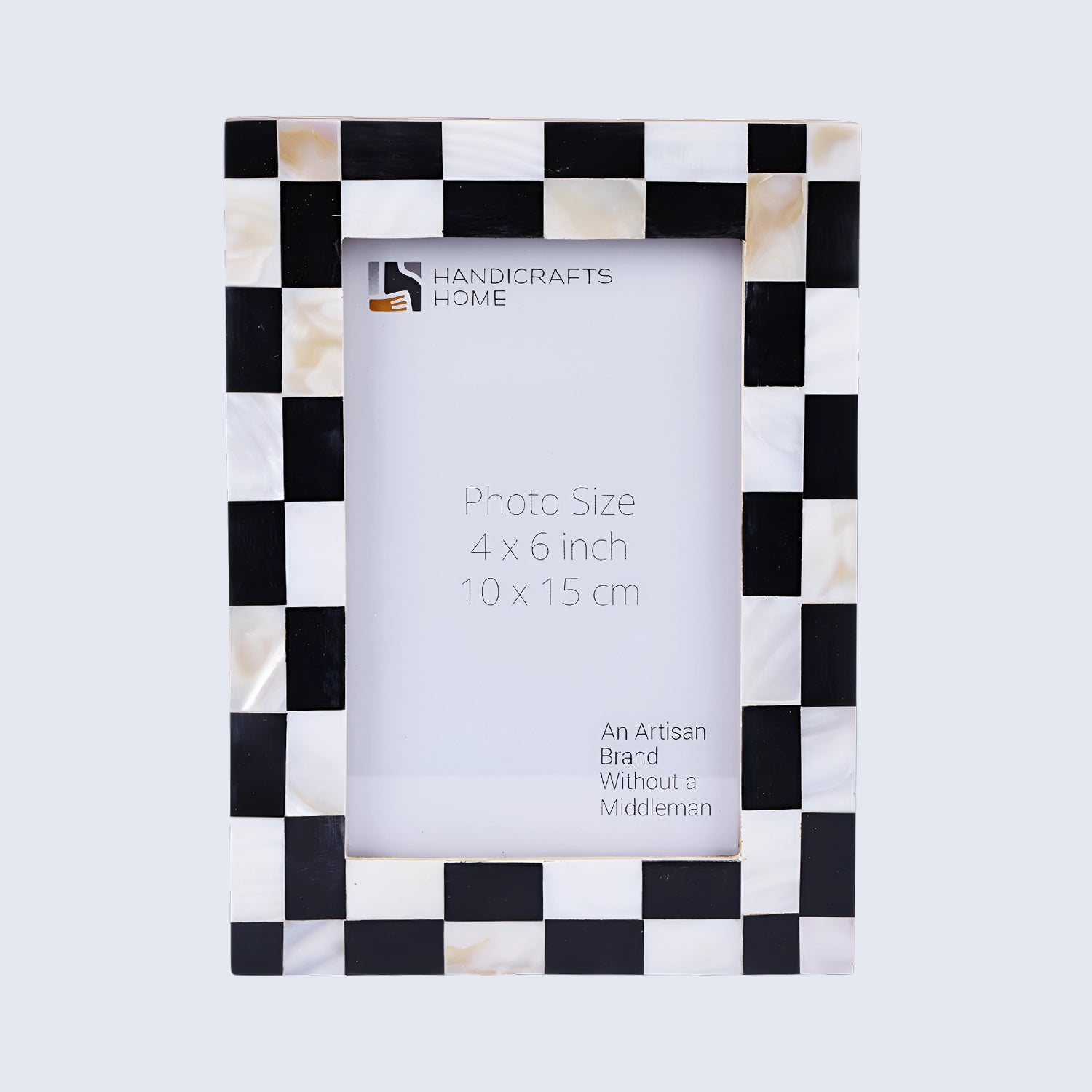 Checkerboard Photo Frame - White & Black, 4x6 & 5x7 Sizes
