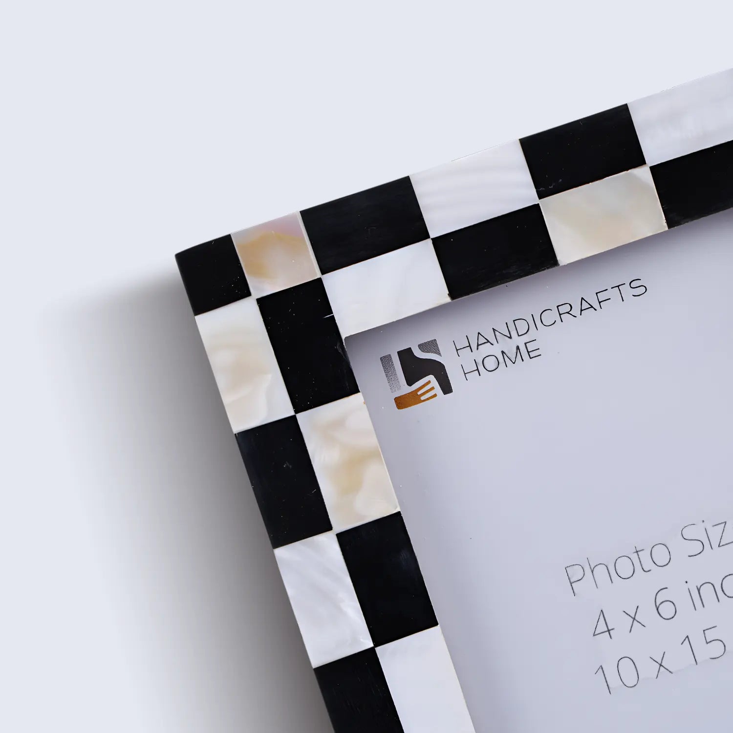 Checkerboard Photo Frame - White & Black, 4x6 & 5x7 Sizes