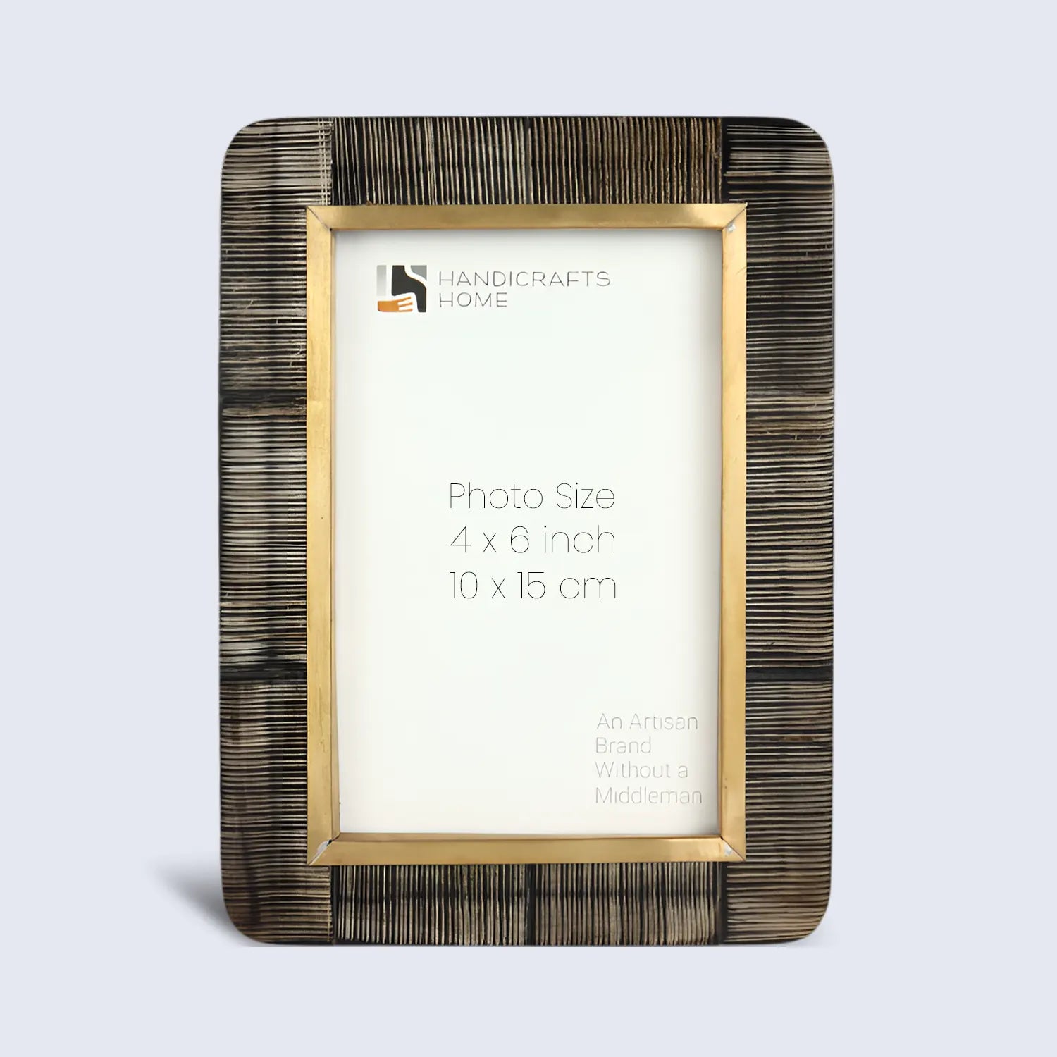Horn Inlay Shagrin Picture Photo Frames Brown - Rounded Corners, 4x6 5x7