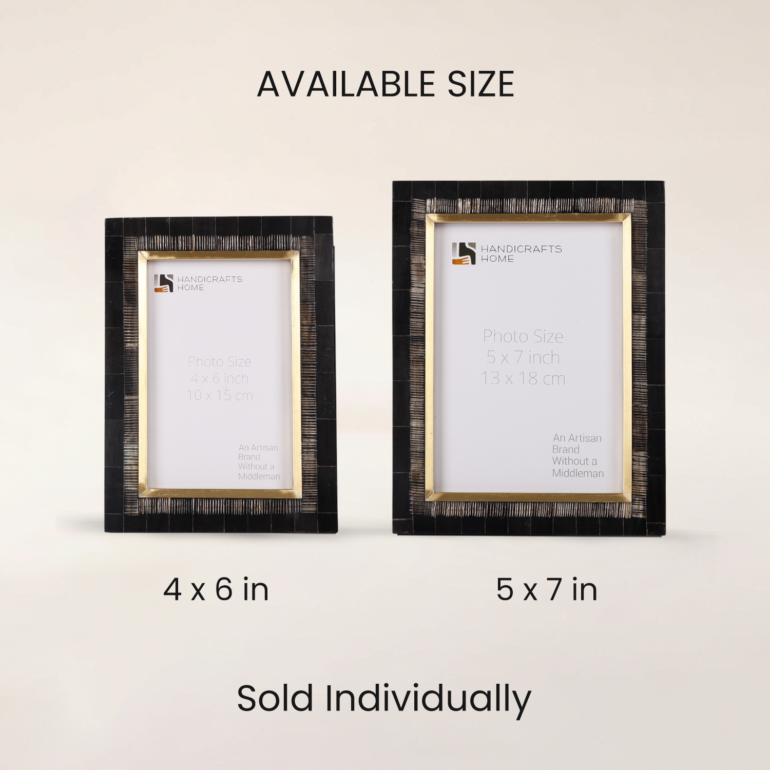 Horn & Brass Inlay Picture Photo Frame size 4x6 & 5x7