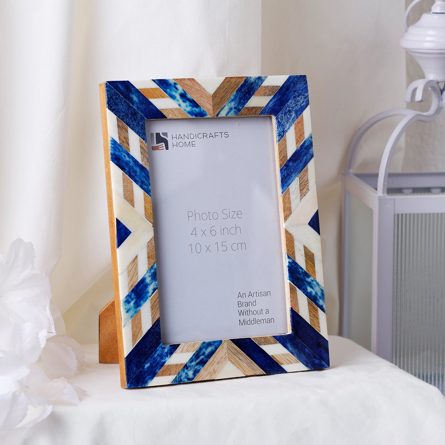 Photo Picture Frame Hypno Azure Collection Blue & Brown in 4x6 & 5x7