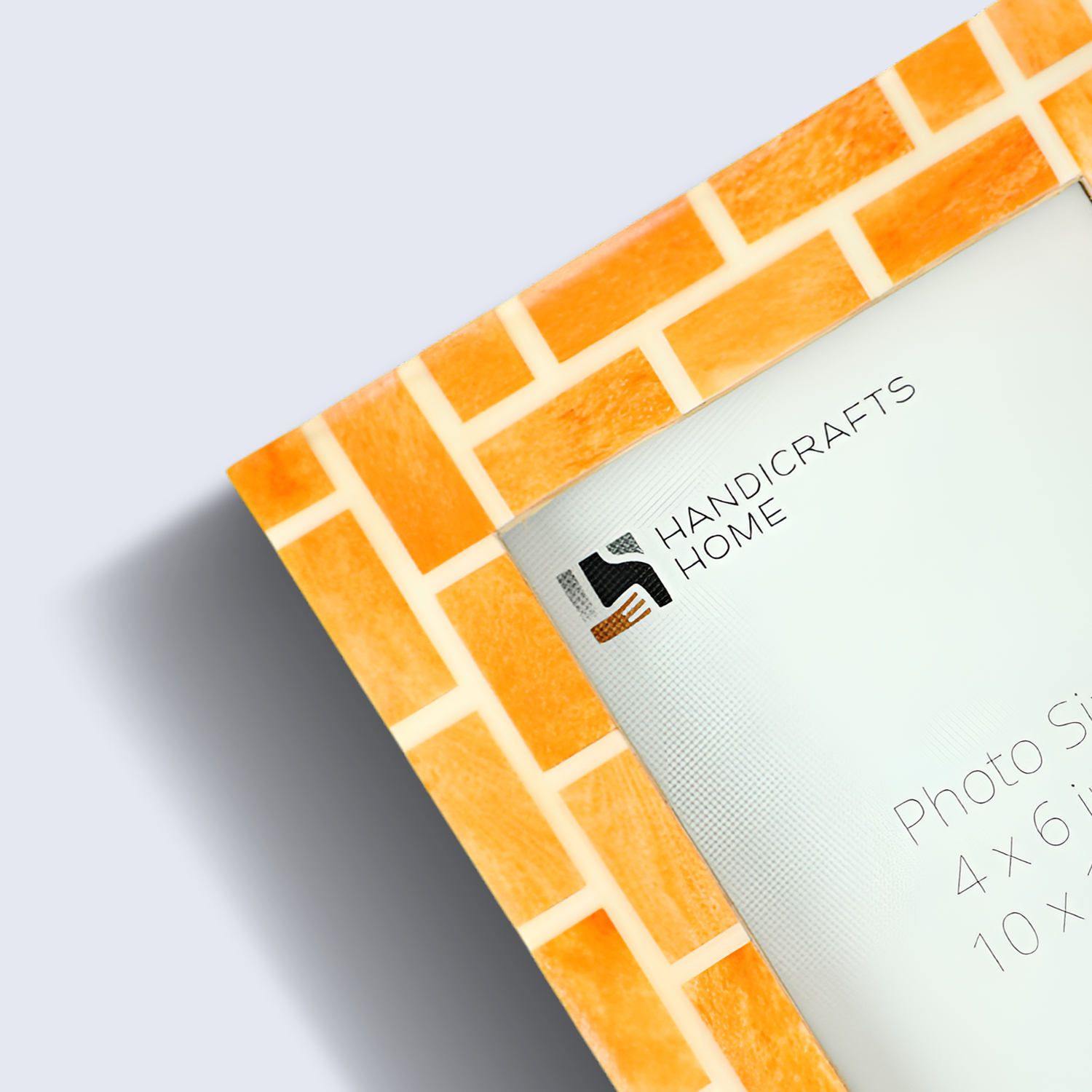 Mosaic Tile Orange Bone & Resin Inlay Picture Frame