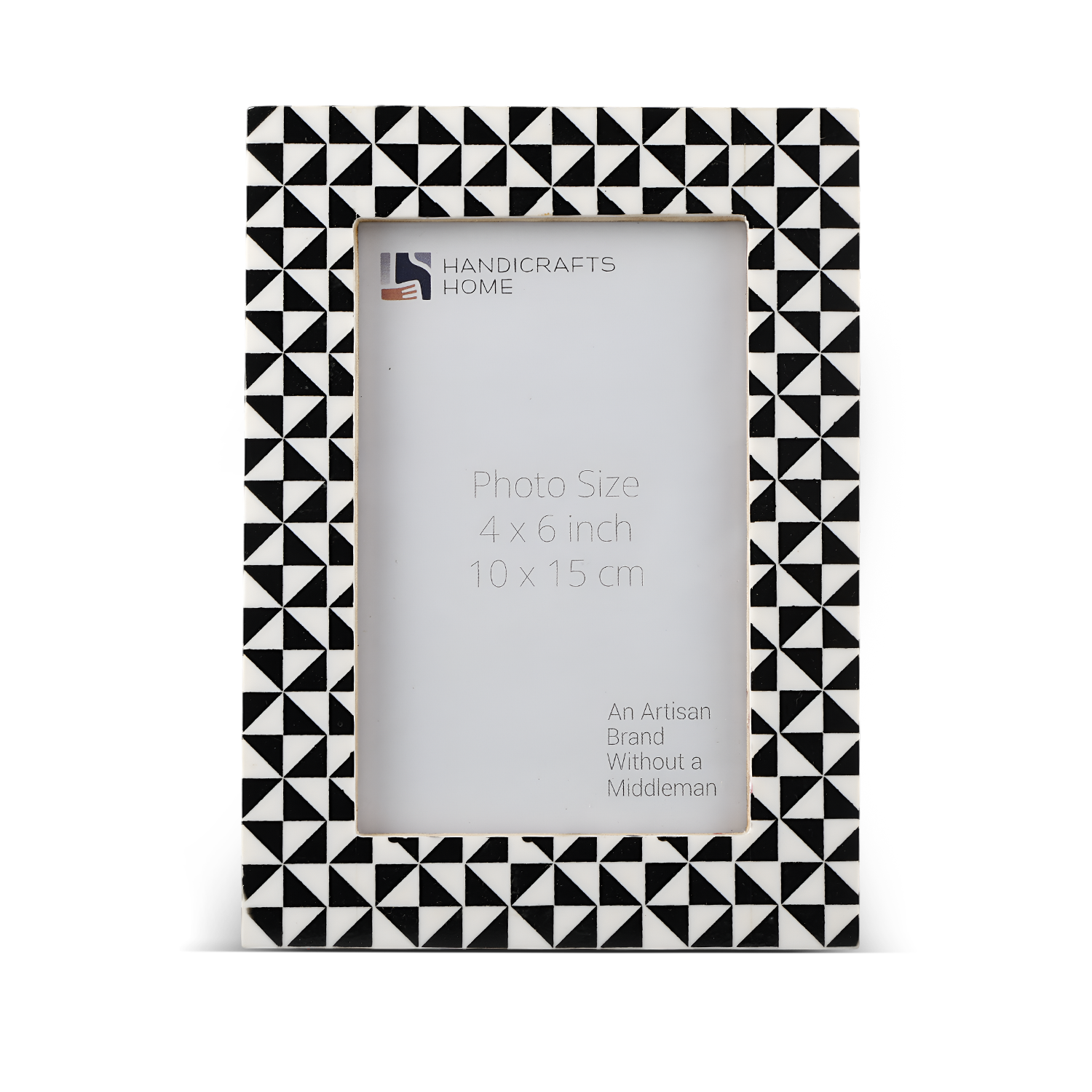 Black White Resin Inlay Prism Picture Frame 4x6 5x7 Decor