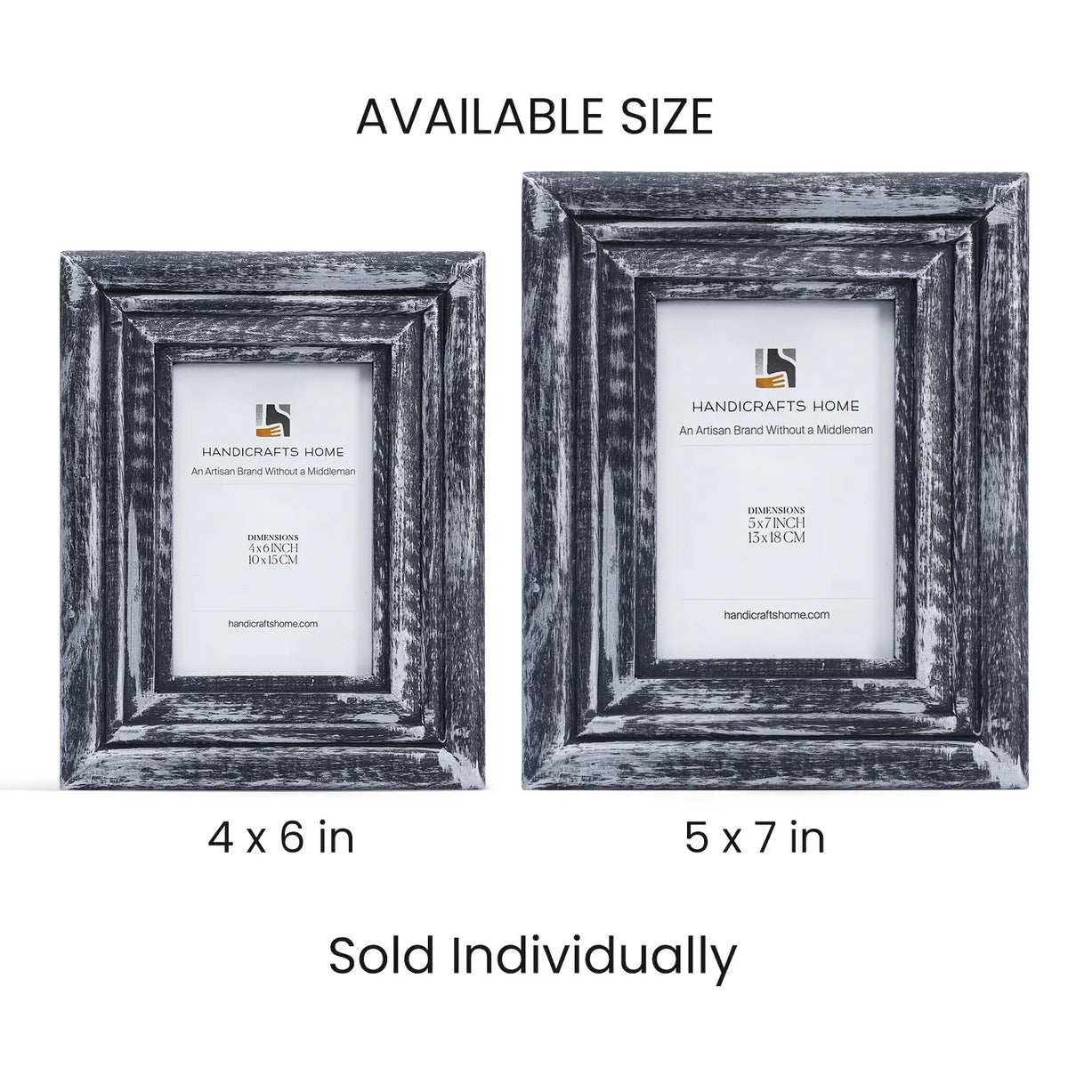 Handmade Carved Wood Picture Frames - Raven Ridge Photo Frame 4x6 5x7, for tabletop or wall display