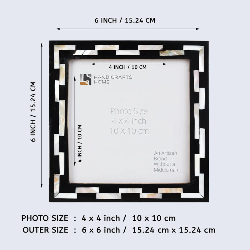 Size Chart for Baby Picture Frames Pearlescent Tiptoe Pattern Mother of Pearl & Resin Collection in 4x4, Make to Order