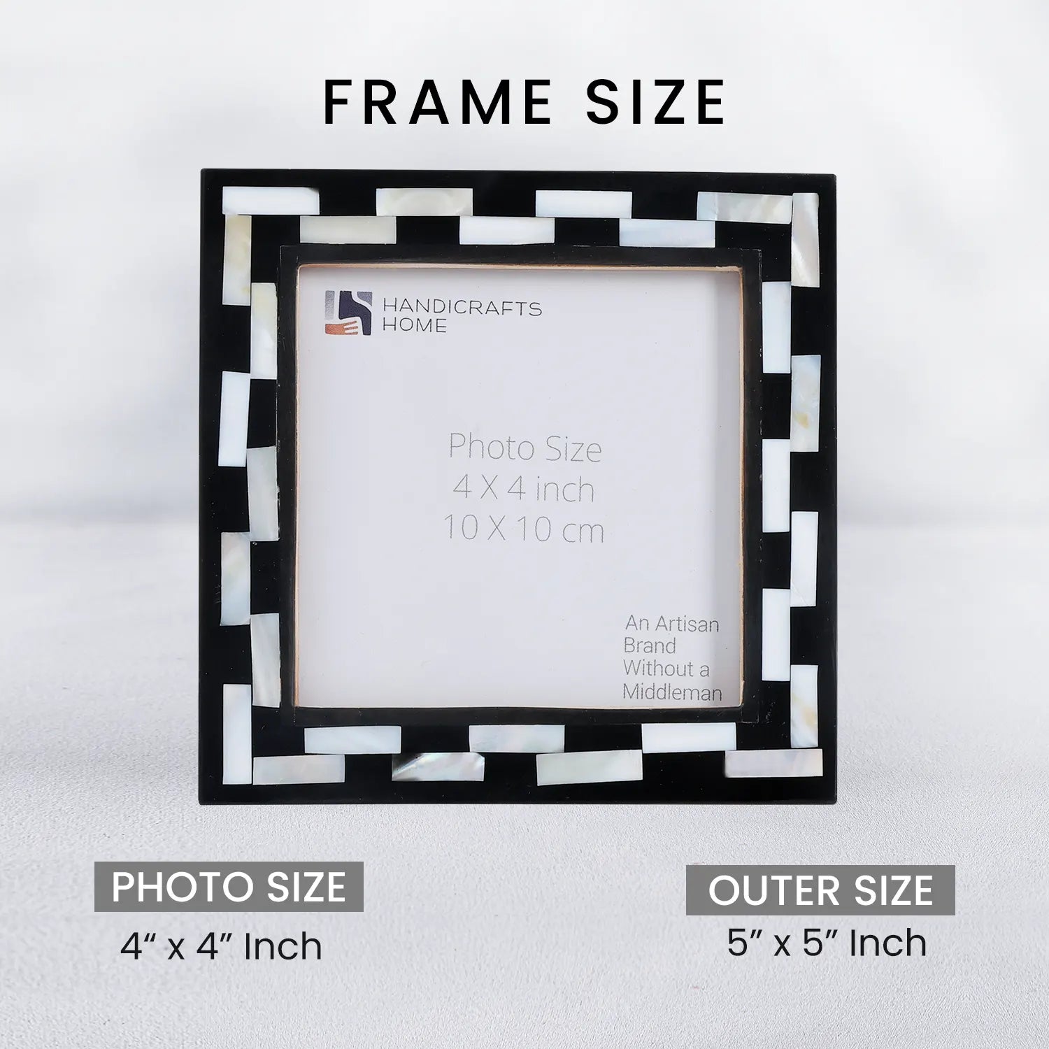 Pearlescent MOP & Resin Picture Frame | Black 4x4 Square