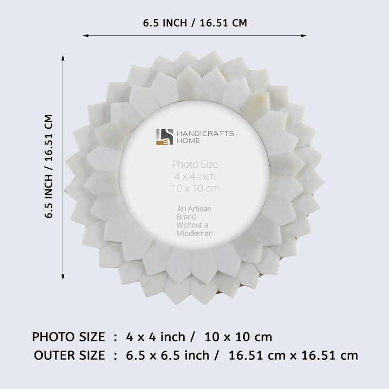 Size Chart for Round Baby Picture Frames Palace Radiance Pattern Bone Inlay Collection