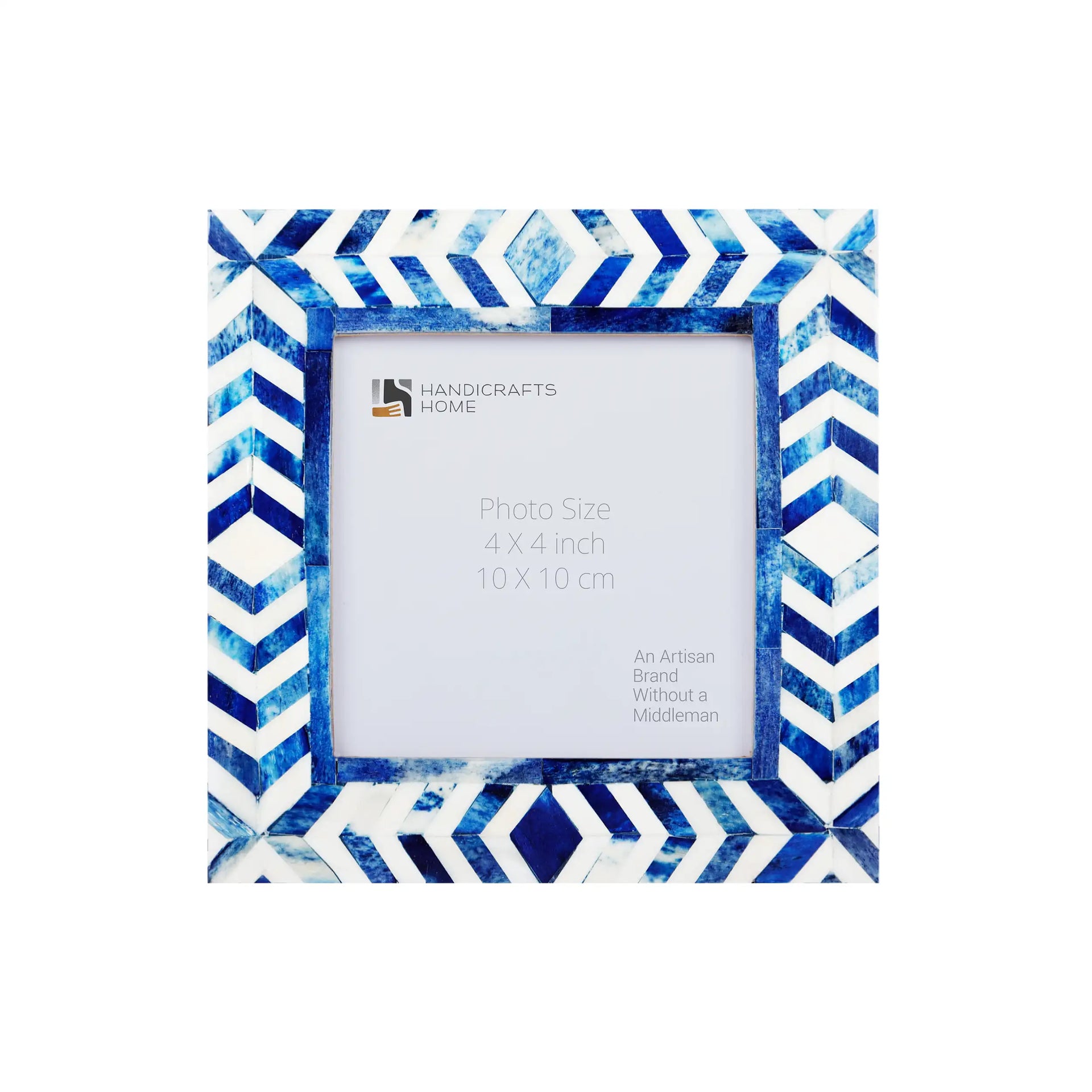 Picture Frames Taj Pattern Bone Inlay Collection in 27 Sizes, Blue