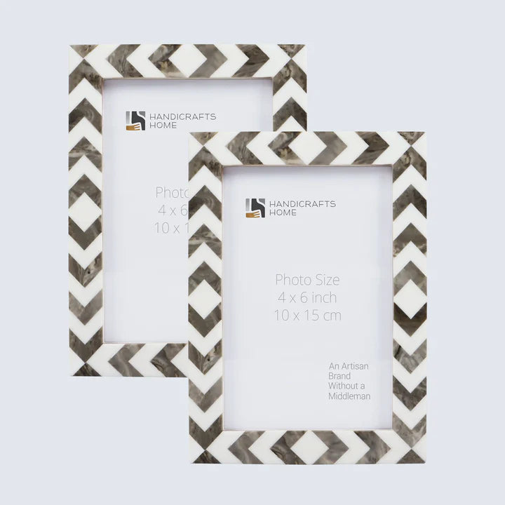 Picture Frames Lisbon Cortica Pattern Resin Inlay Collection, 4"x6", Pack of 2