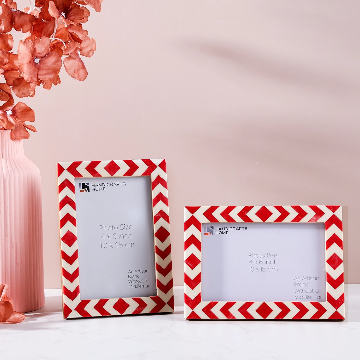 Picture Frames Lisbon Piri Pattern Resin Inlay Collection in 3 Sizes, Pack of 2