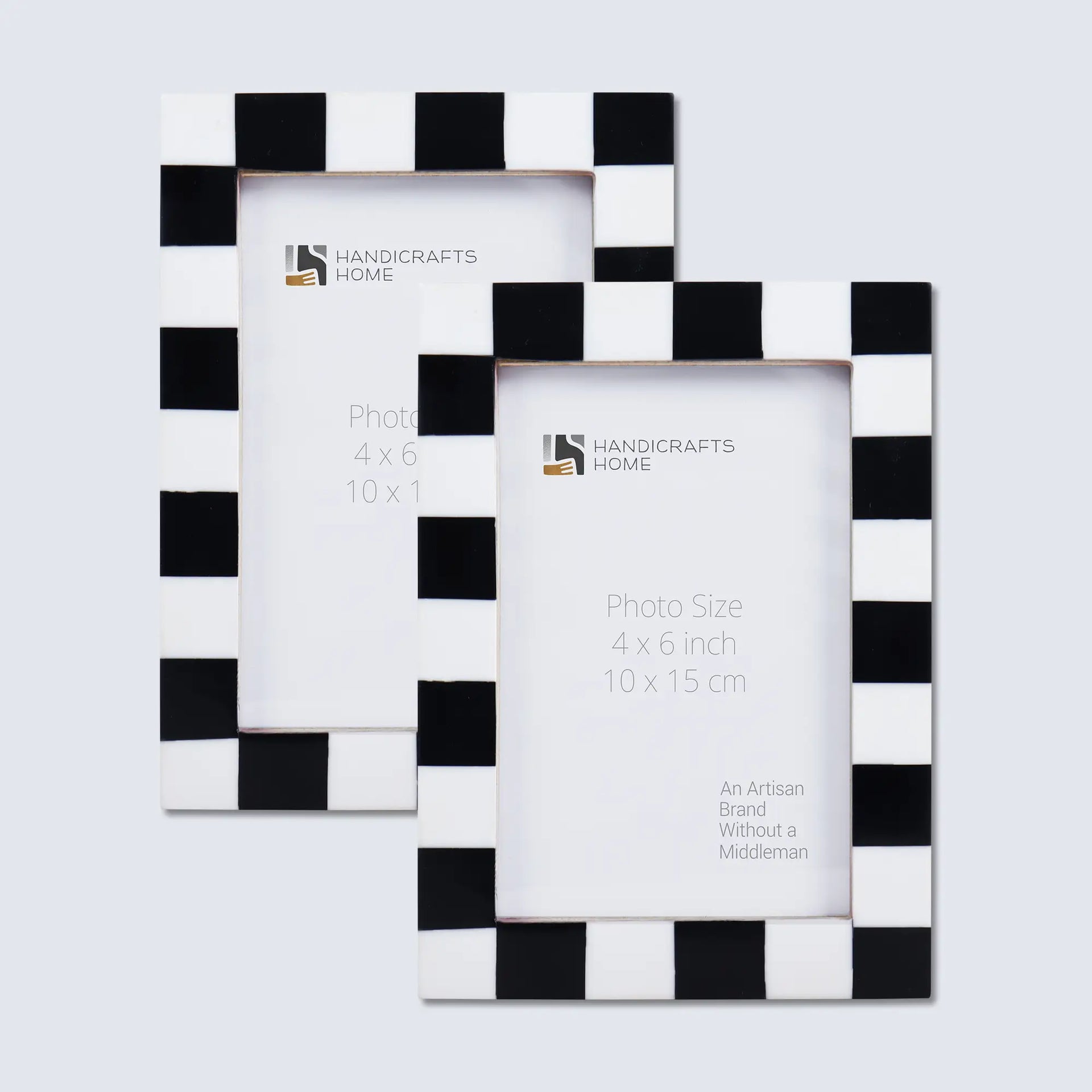 Picture Frames Manhattan Diner Pattern Resin Inlay Collection in 3 Sizes, Pack of 2