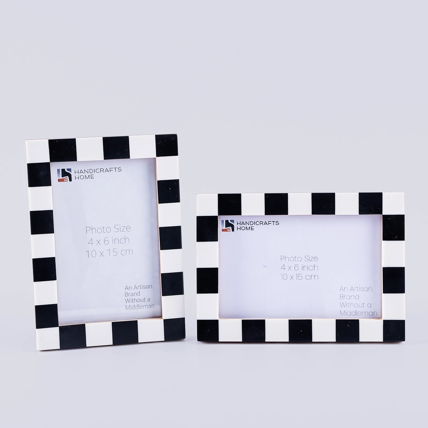 Picture Frames Manhattan Diner Pattern Resin Inlay Collection in 3 Sizes, Pack of 2