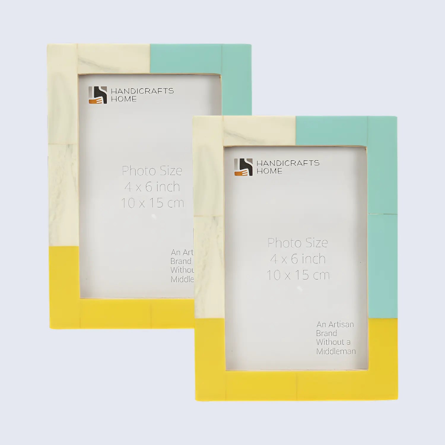 Picture Frames Mondrian Driftwood Pattern Resin Inlay Collection in 3 Sizes, Pack of 2