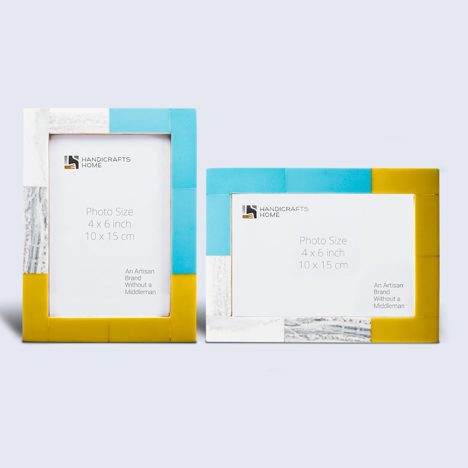 Picture Frames Mondrian Driftwood Pattern Resin Inlay Collection, 4"x6", Pack of 2