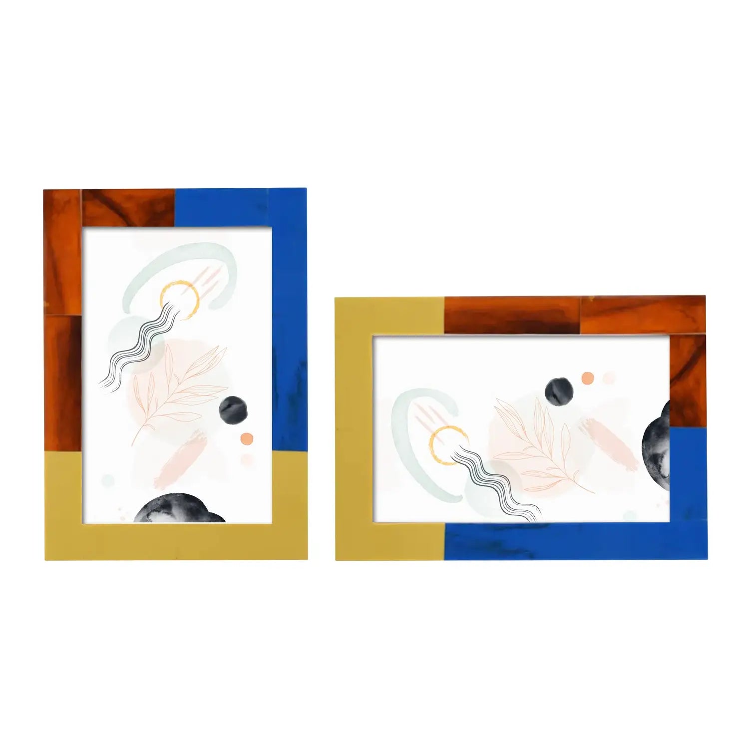 Decorative Photo Frame Mondrian Walnut Pack Of 2, 4x6