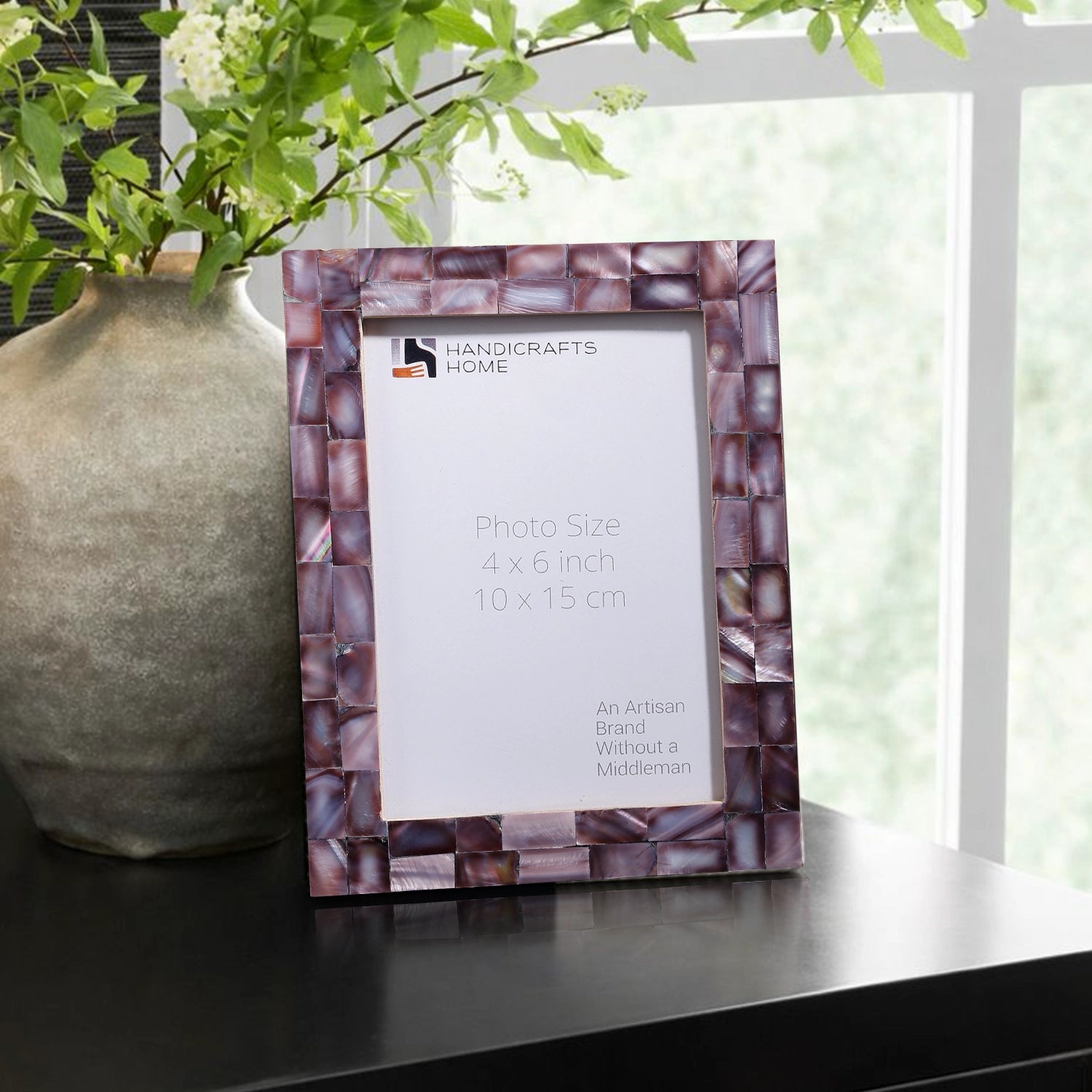 Picture Frames Mother of Pearl Collection in 3 Sizes, Grey