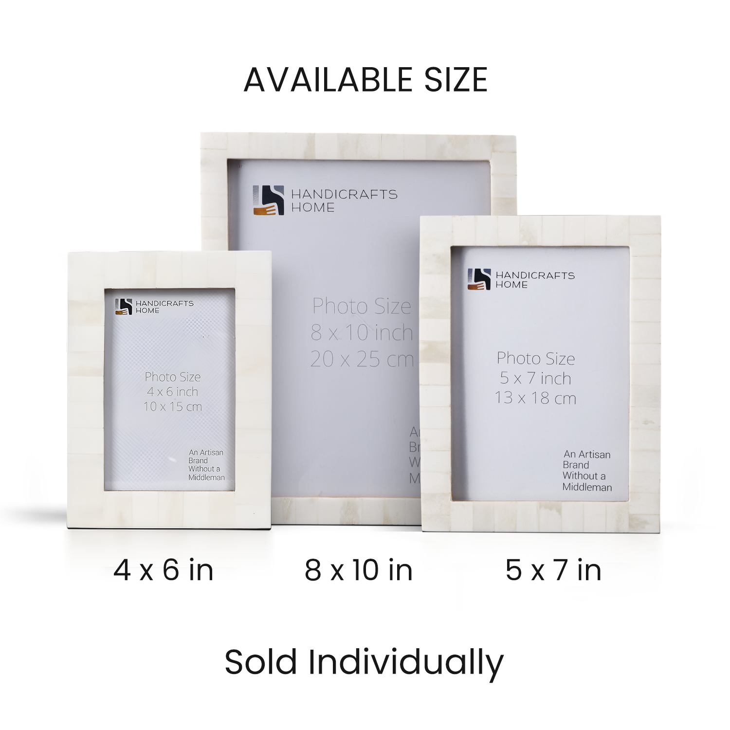 Picture Frame Classic Pattern Collection Bone Inlay White – 3 Sizes