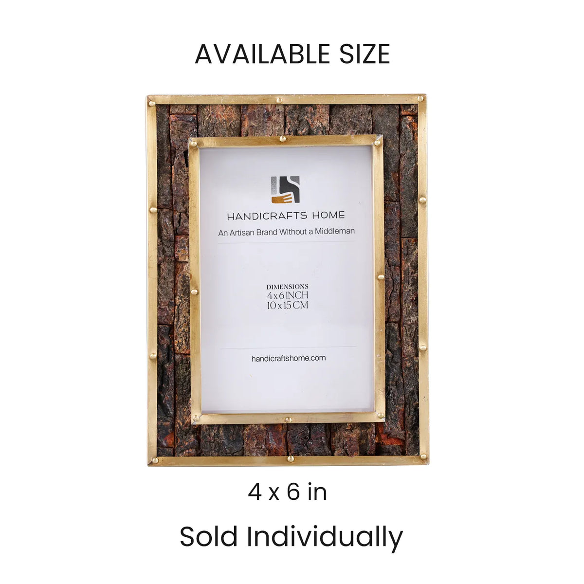 Brass & Wood Picture Frame | Blacksmith Bastion | 4x6