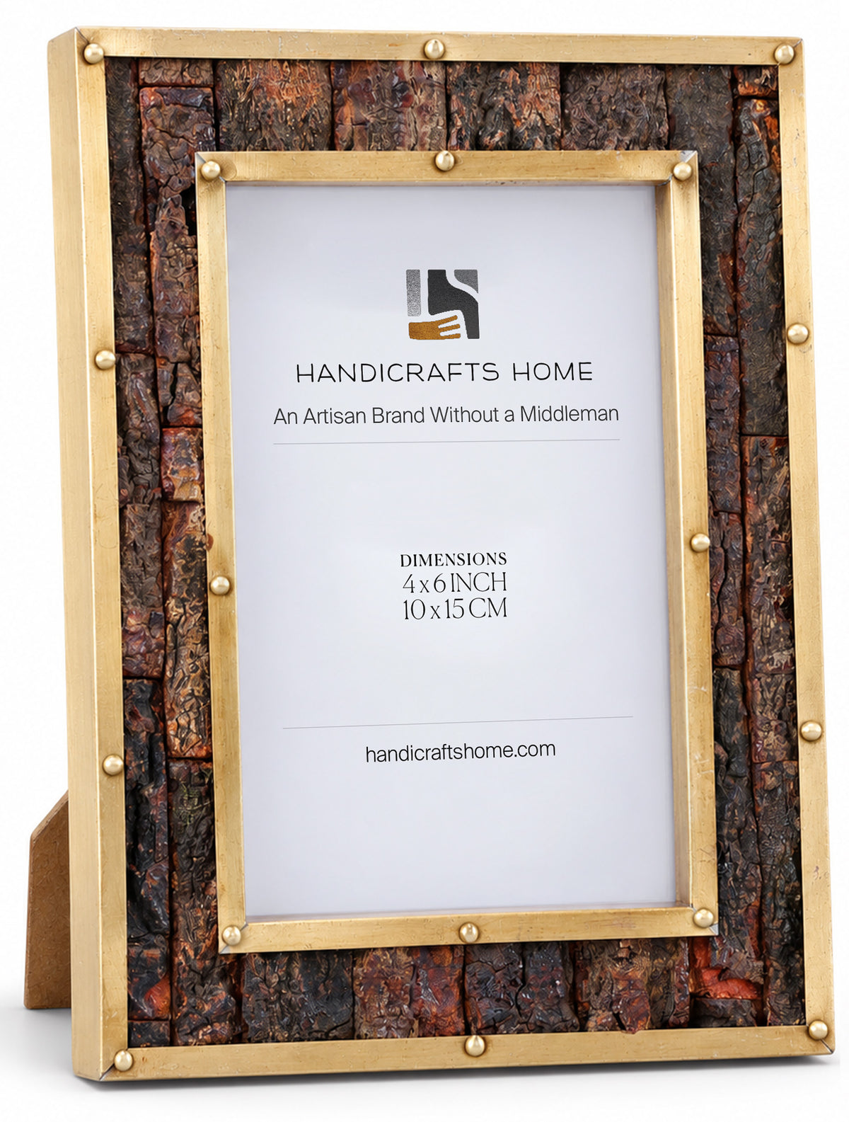 Brass & Wood Picture Frame | Blacksmith Bastion | 4x6
