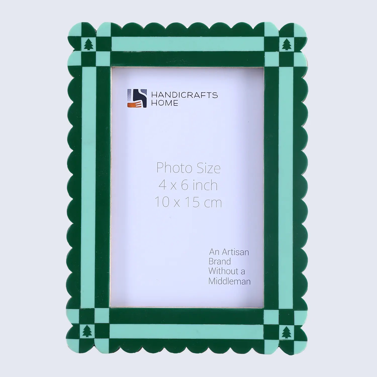 Chalet Collection Resin Inlay Picture frame for Holiday Decor & Gifting - Green , 4x6 and 5x7